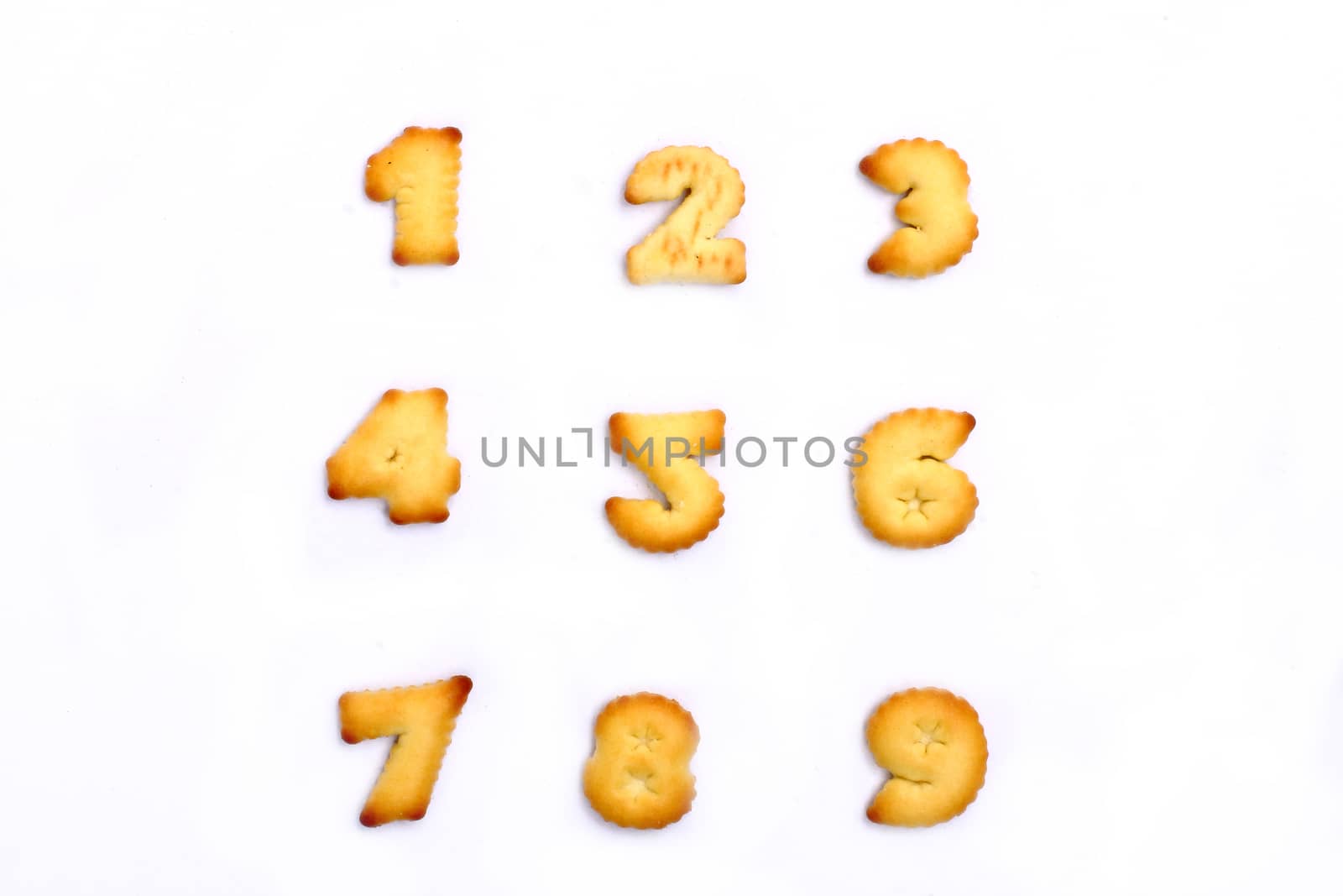 cookkies number cracker on white background