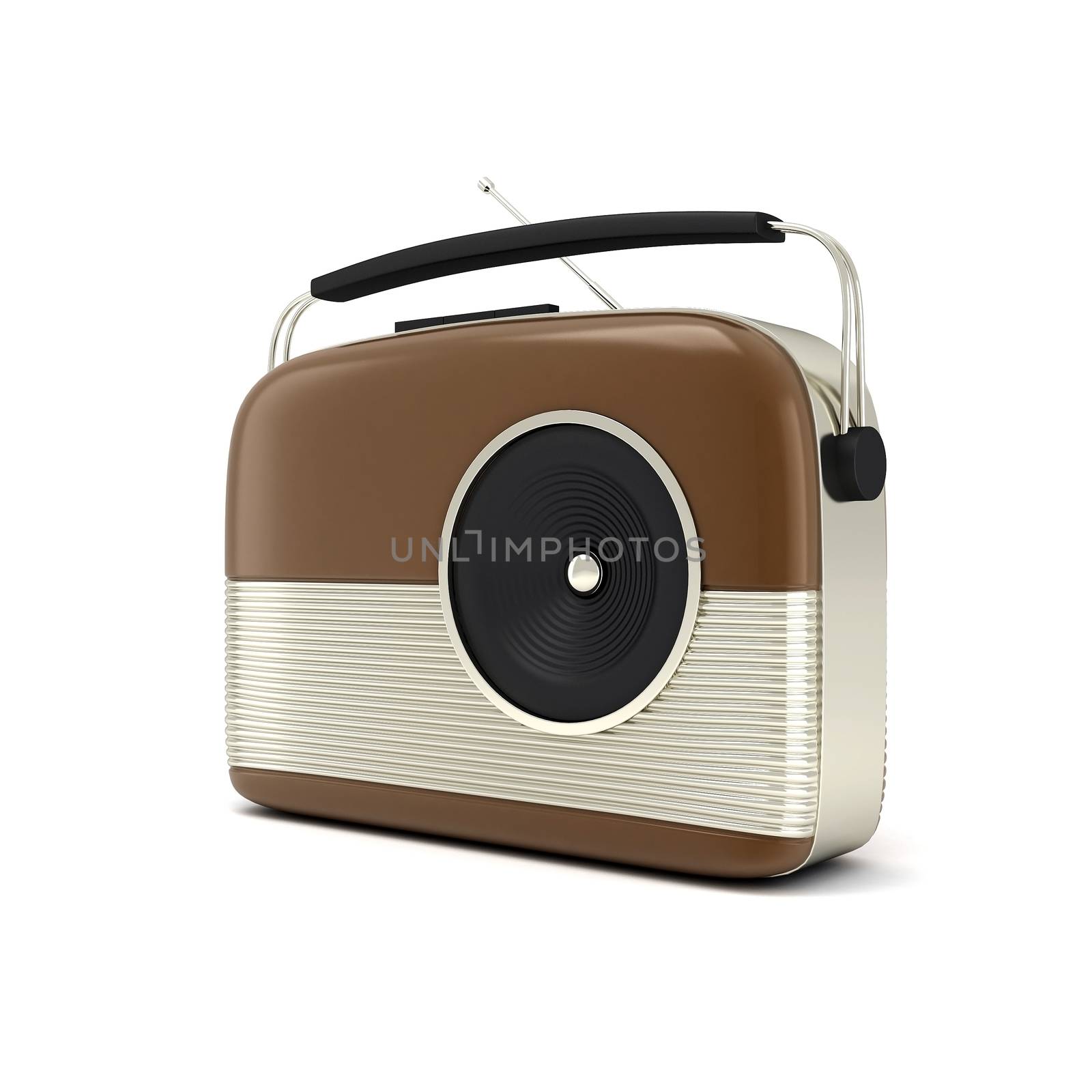 picture of retro radio on a white background