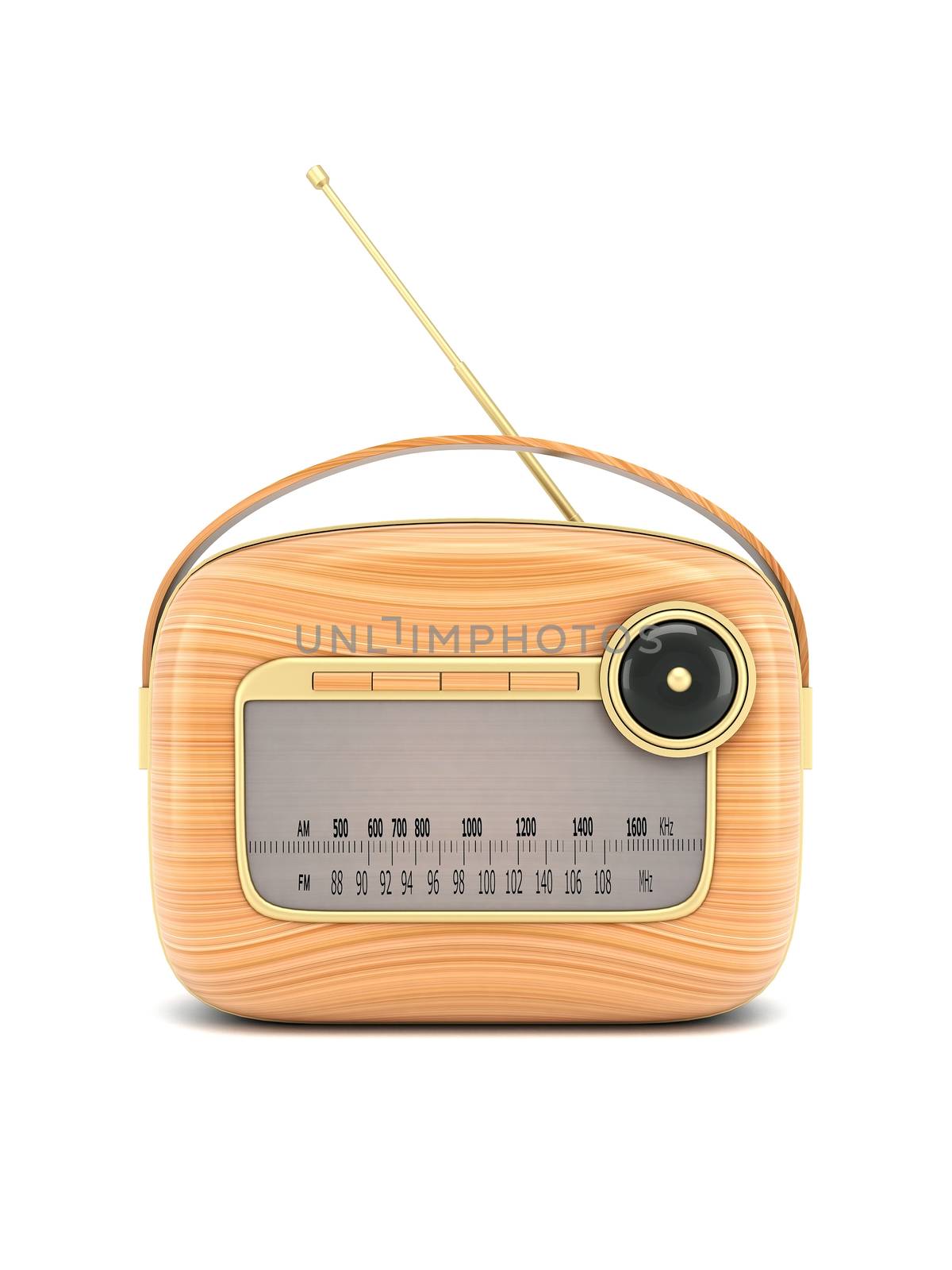 picture of retro radio on a white background