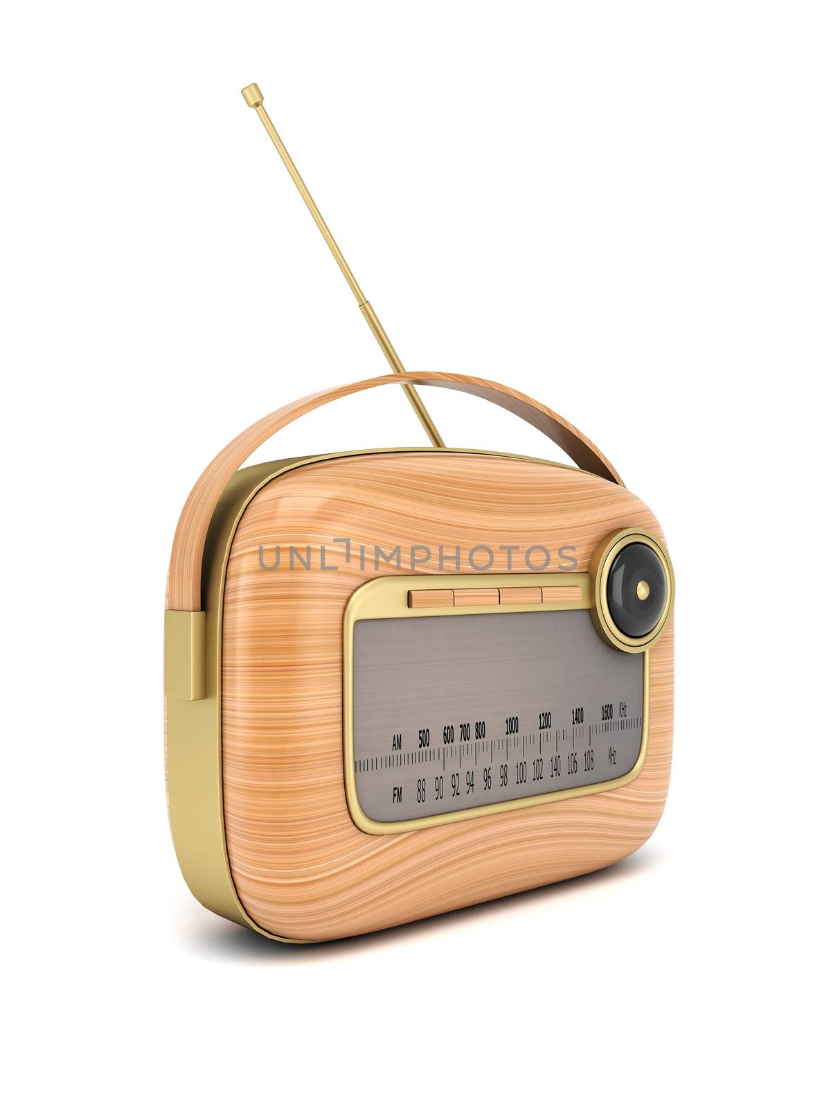 picture of retro radio on a white background