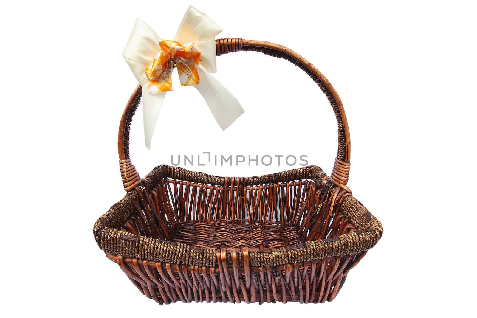 Picnic basket, isolated on white