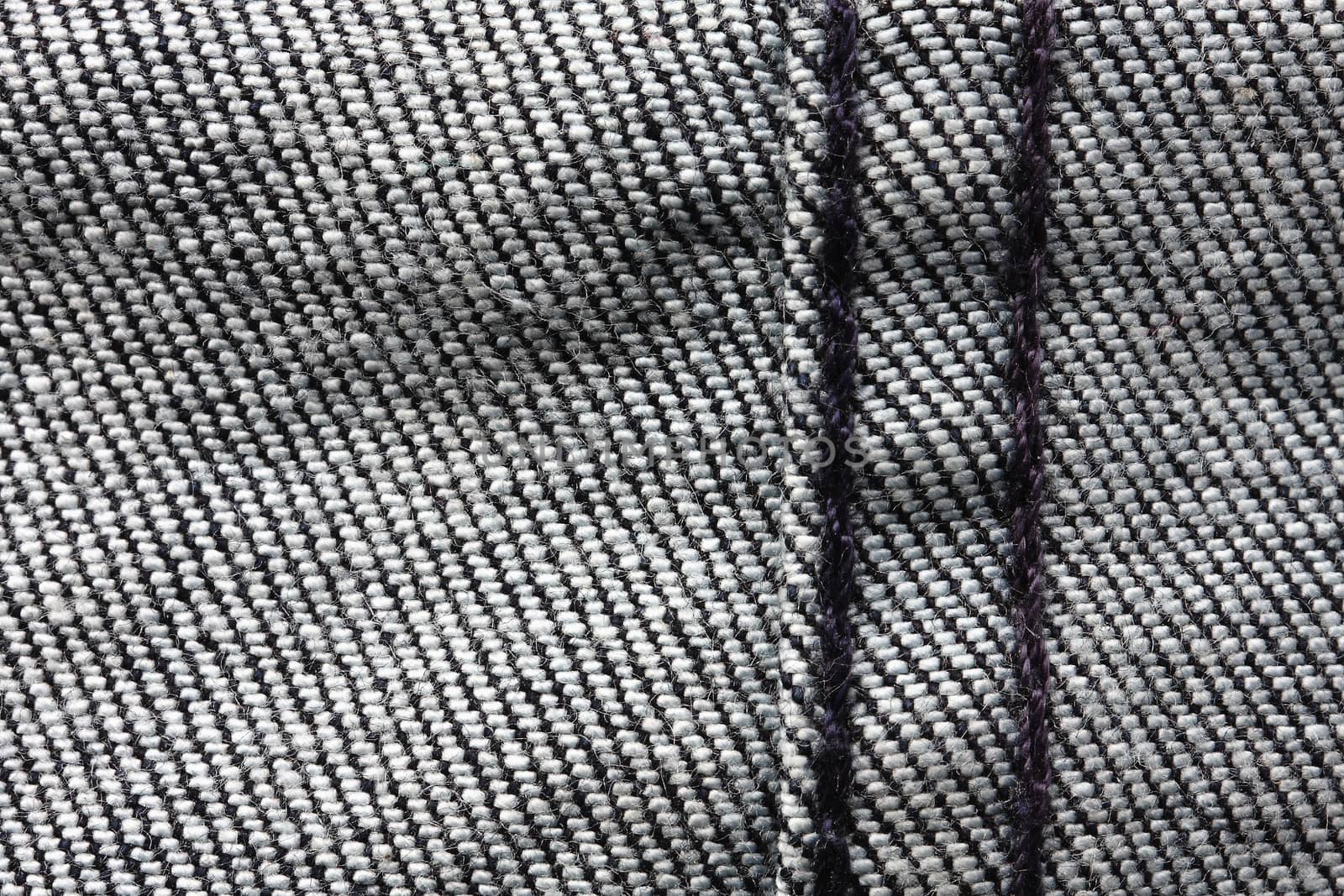 Texture of jeans textile close up