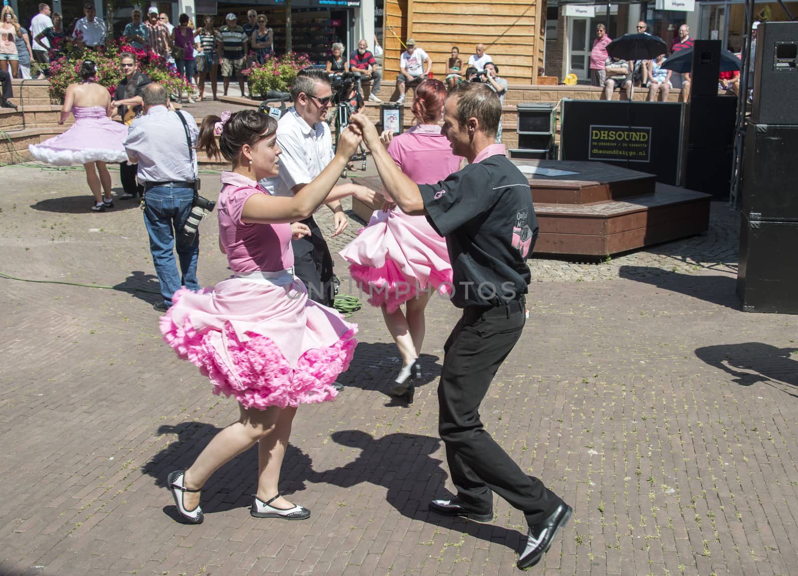 American day with dancers in Hellevoetsluis Netherlands on 21 Juli 2013
