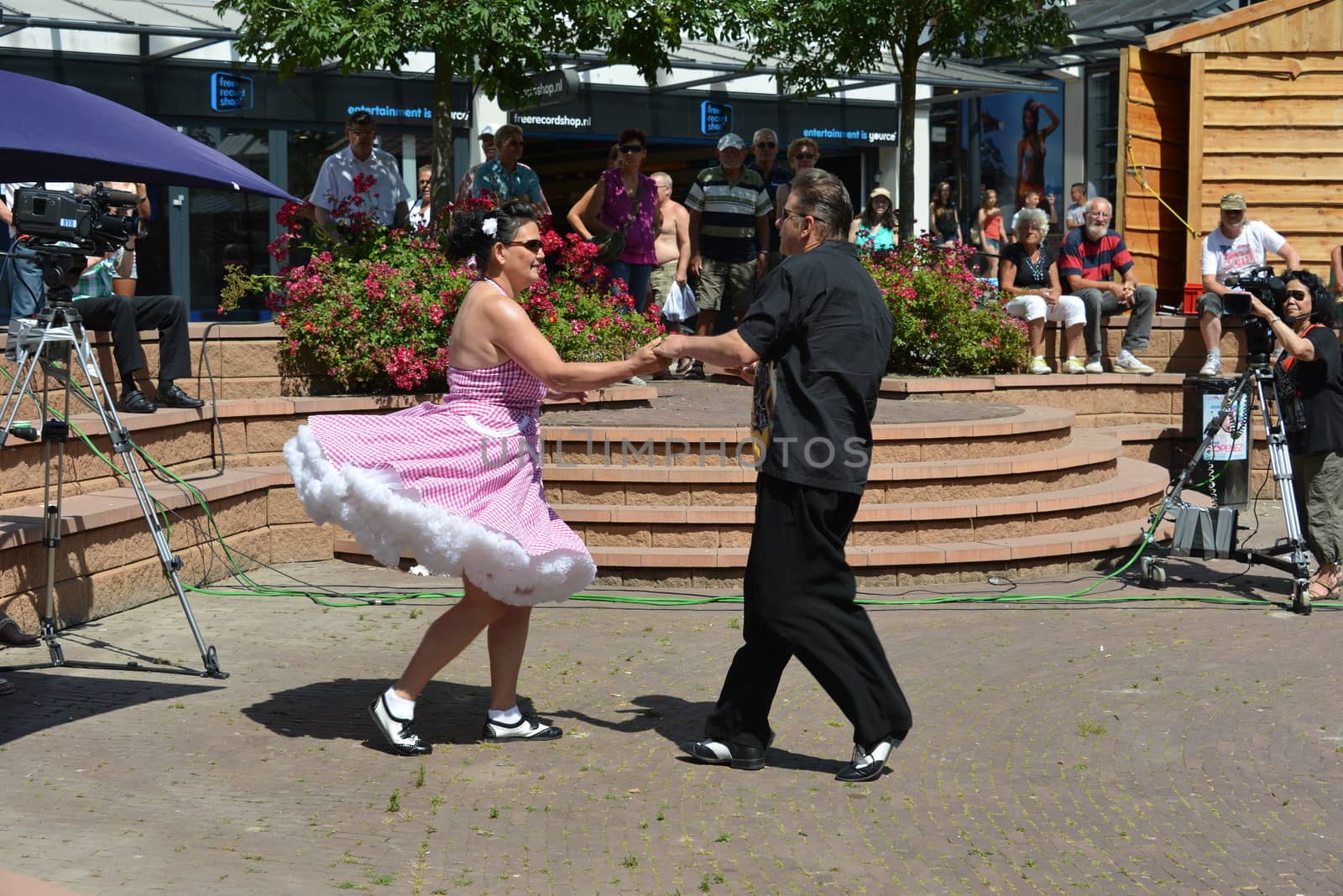 American day with dancers in Hellevoetsluis Netherlands on 21 Juli 2013
