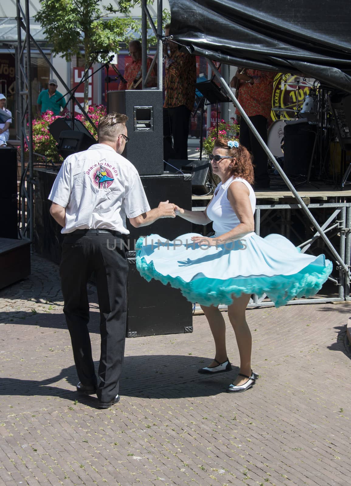 American day with dancers in Hellevoetsluis Netherlands on 21 Juli 2013
