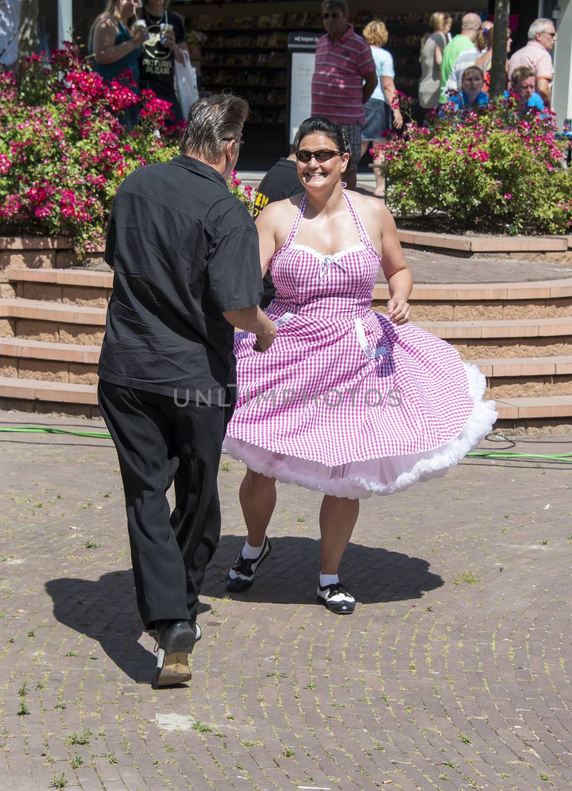 American day with dancers in Hellevoetsluis Netherlands on 21 Juli 2013
