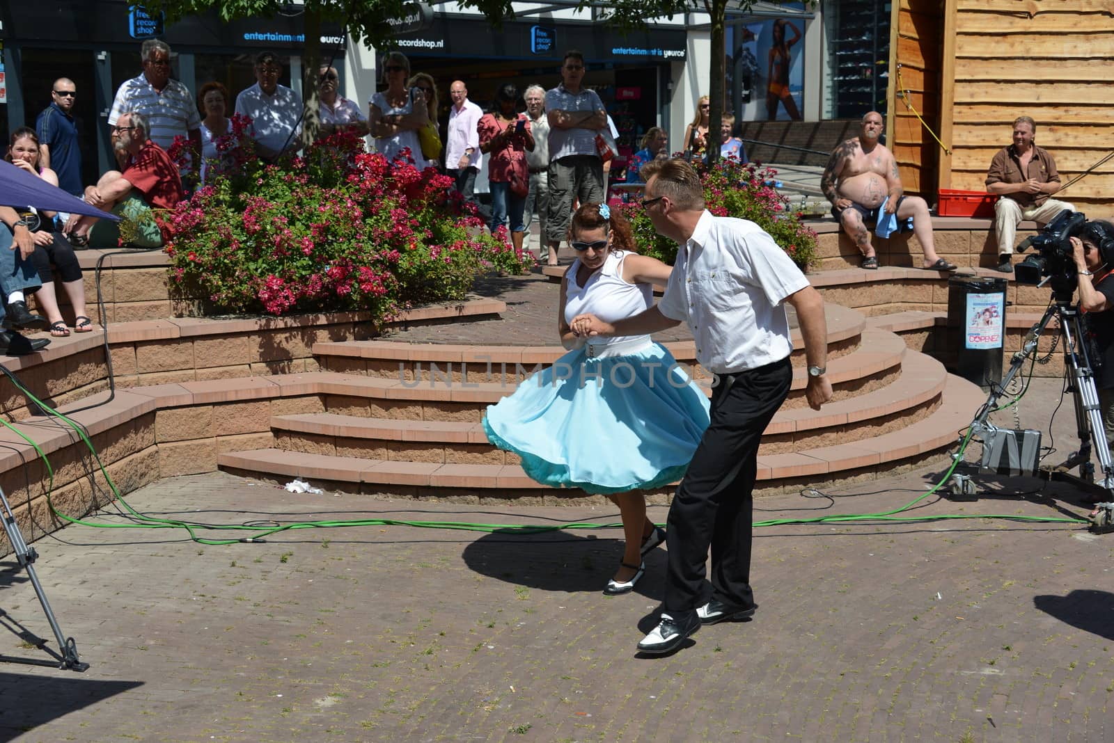 American day with dancers in Hellevoetsluis Netherlands on 21 Juli 2013
