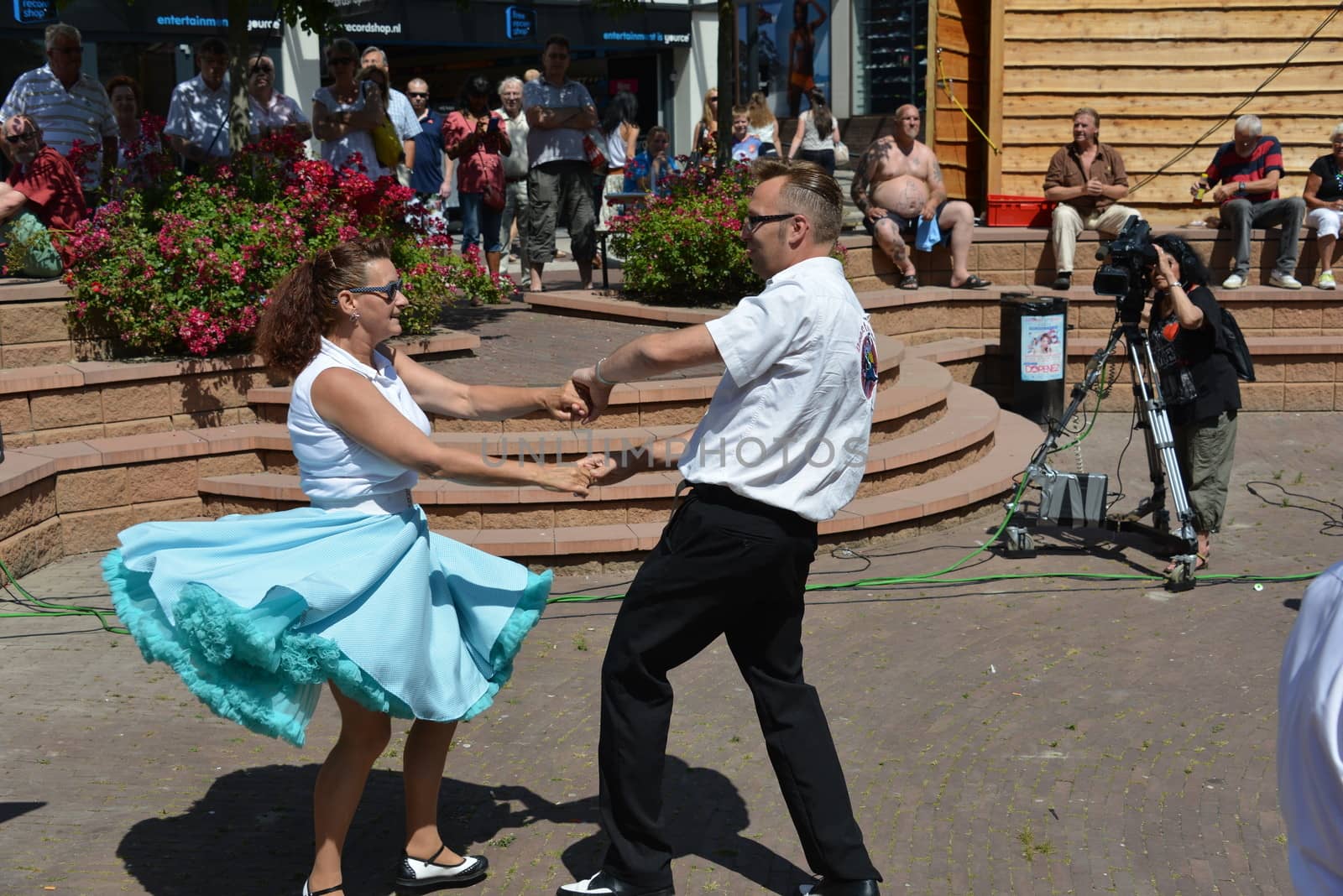 American day with dancers in Hellevoetsluis Netherlands on 21 Juli 2013
