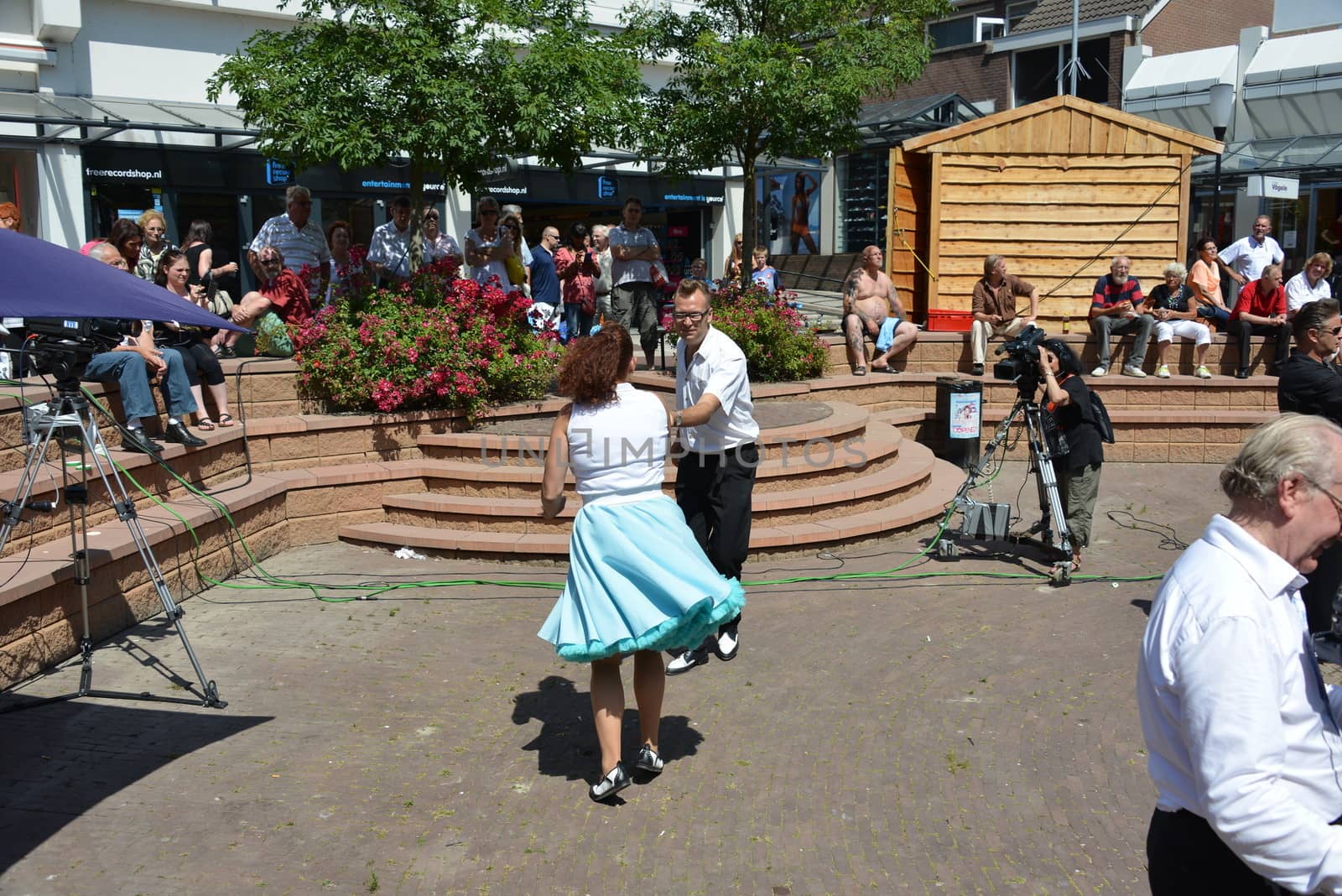 American day with dancers in Hellevoetsluis Netherlands on 21 Juli 2013
