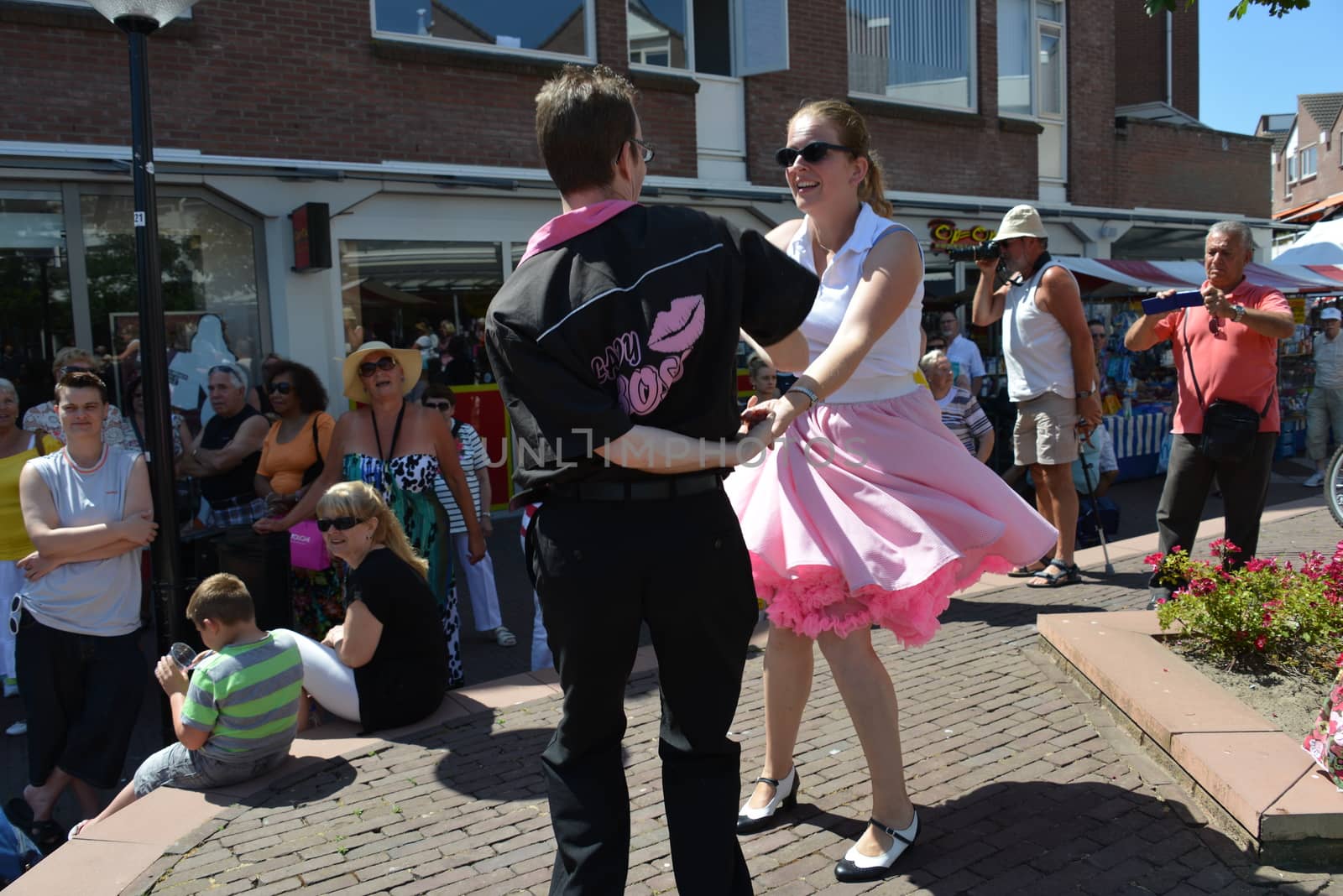 American day with dancers in Hellevoetsluis Netherlands on 21 Juli 2013
