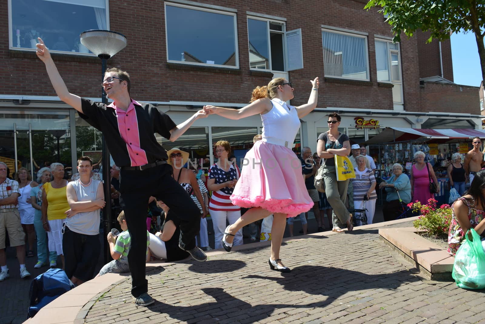 American day with dancers in Hellevoetsluis Netherlands on 21 Juli 2013
