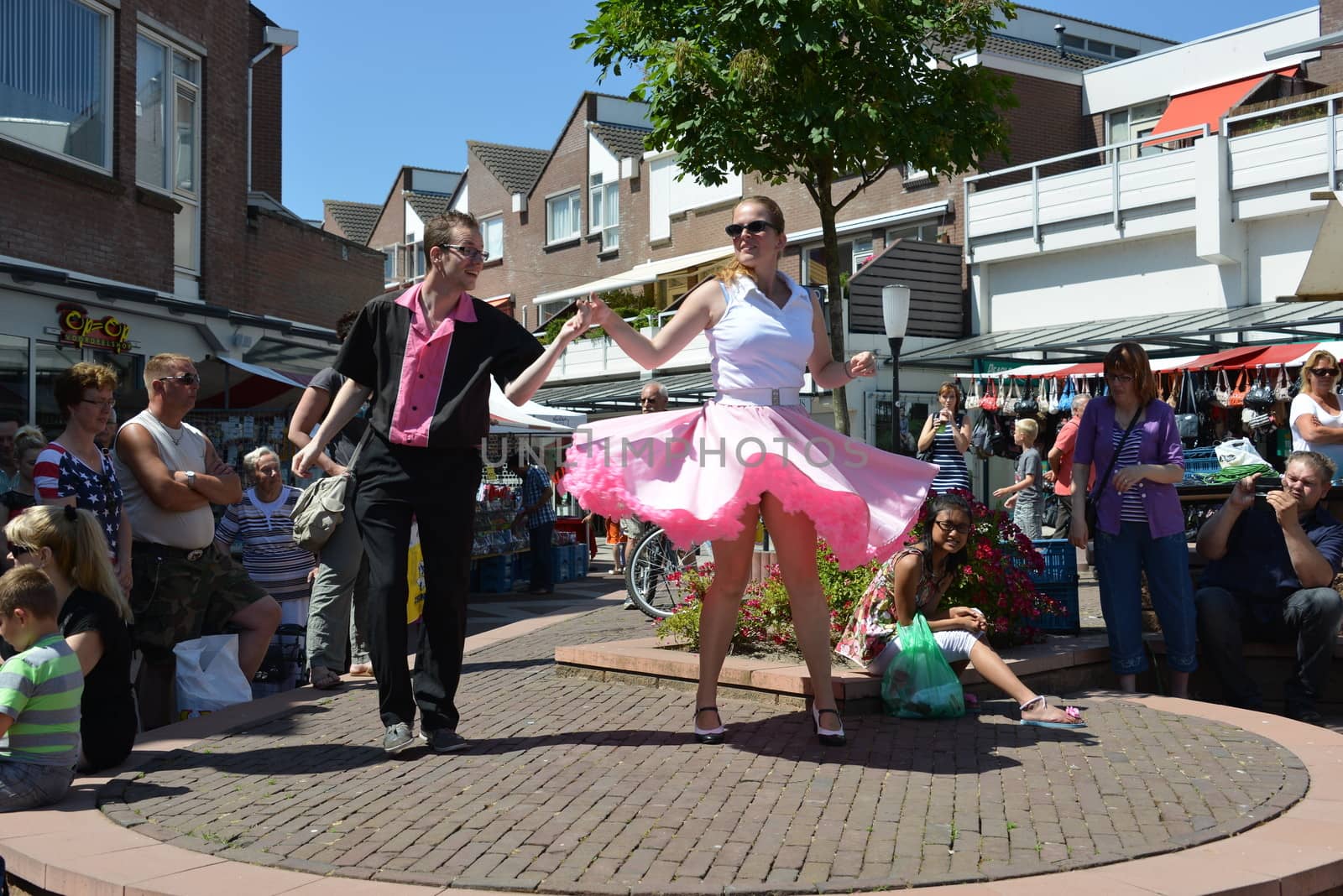 American day with dancers in Hellevoetsluis Netherlands on 21 Juli 2013
