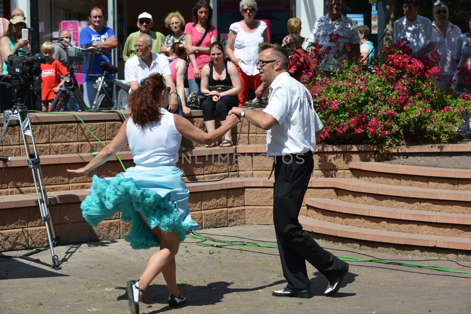 American day with dancers in Hellevoetsluis Netherlands on 21 Juli 2013
