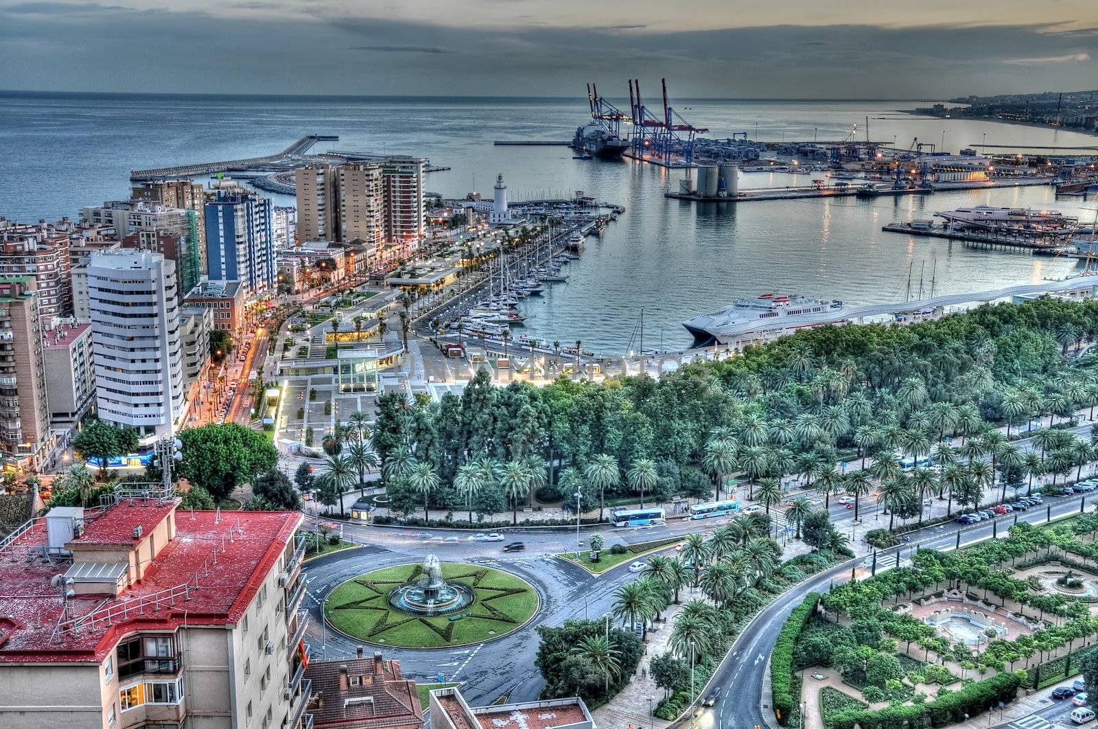 City of Malga, Spain in HDR