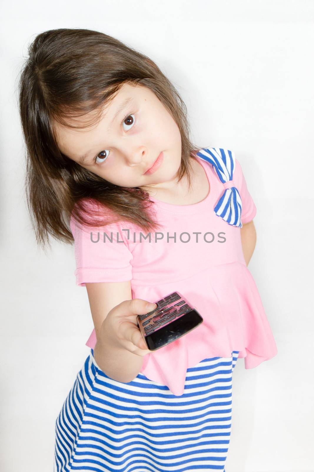 Asian child with remote control