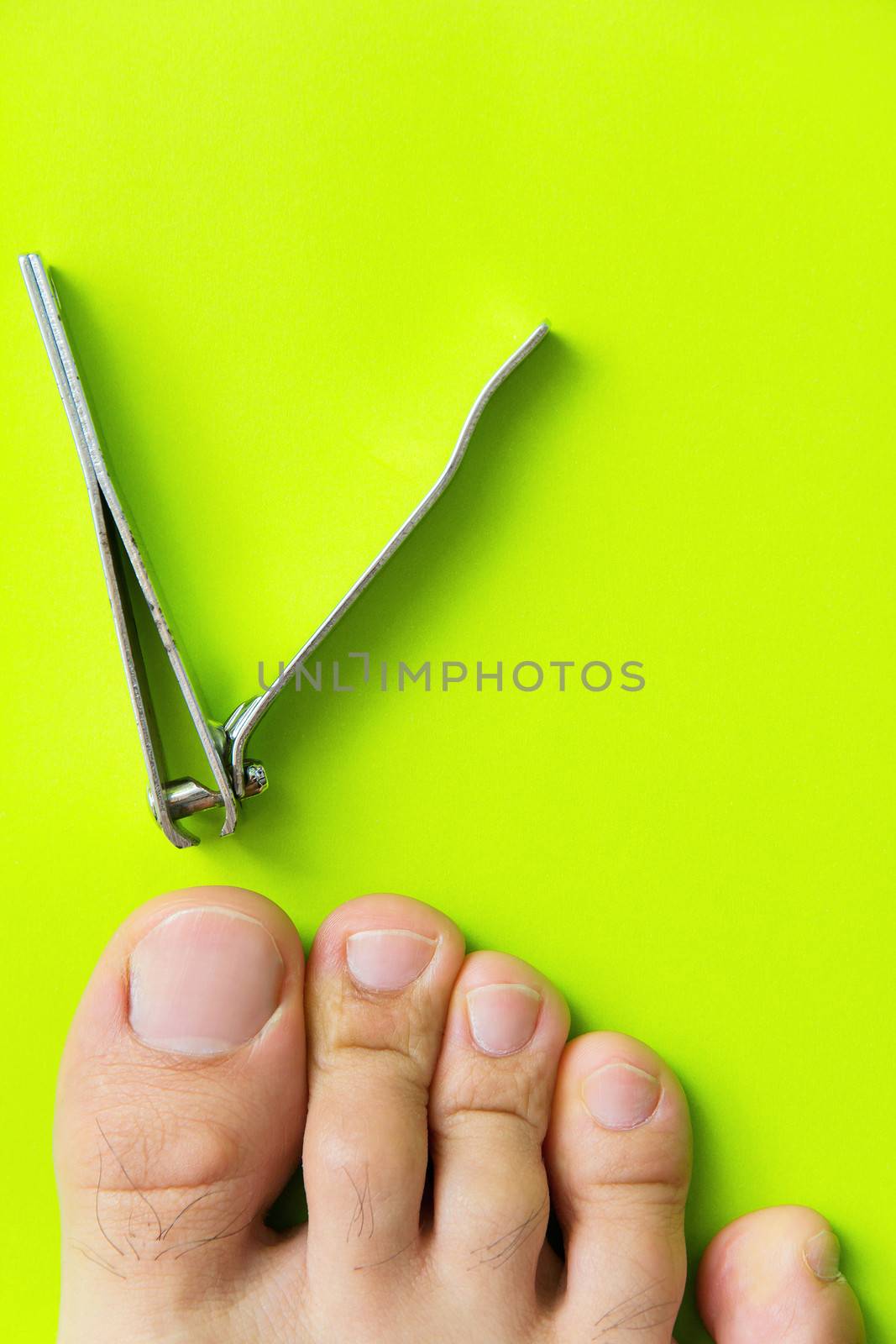 cutting your toenails concept