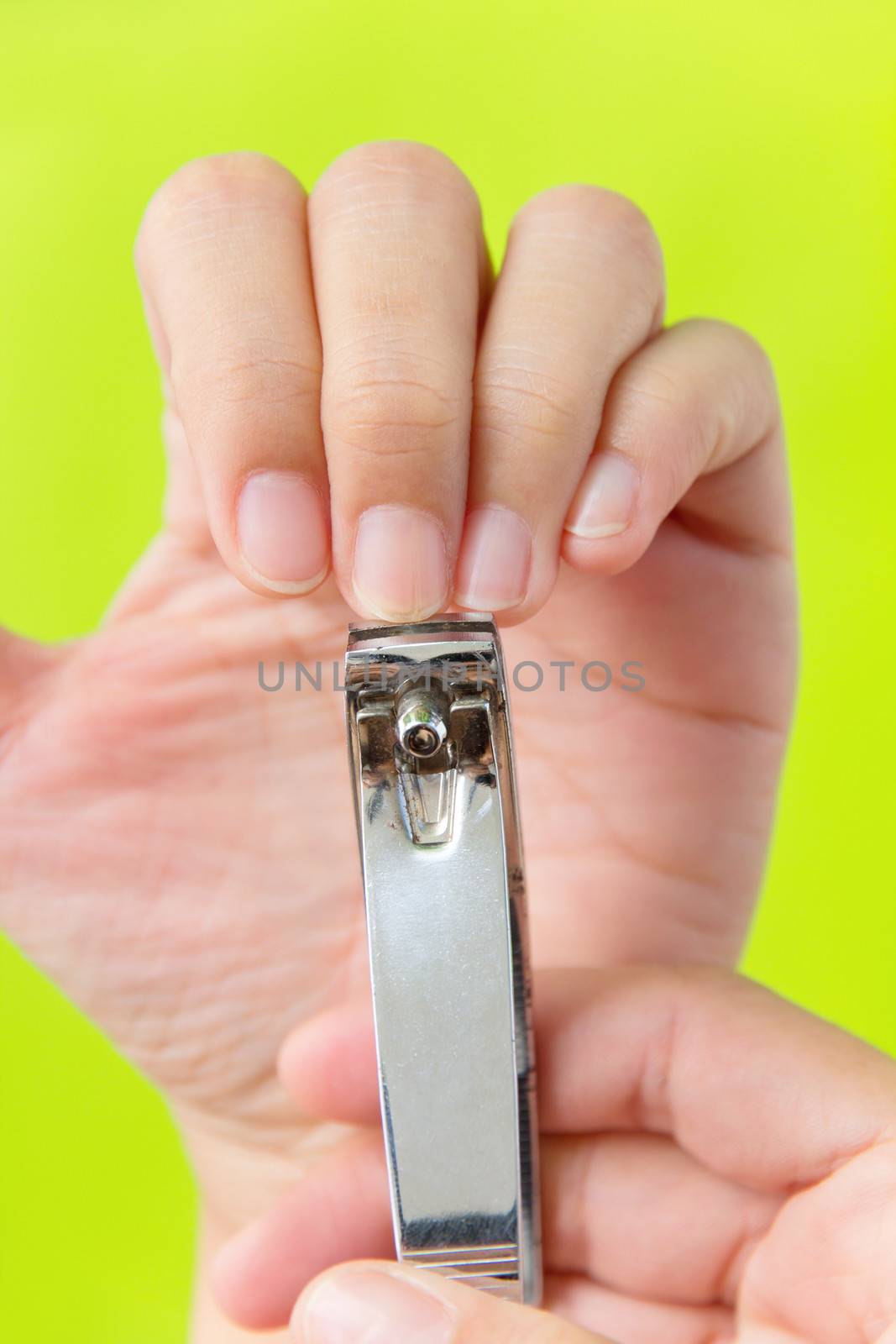 Cutting your fingernails concept