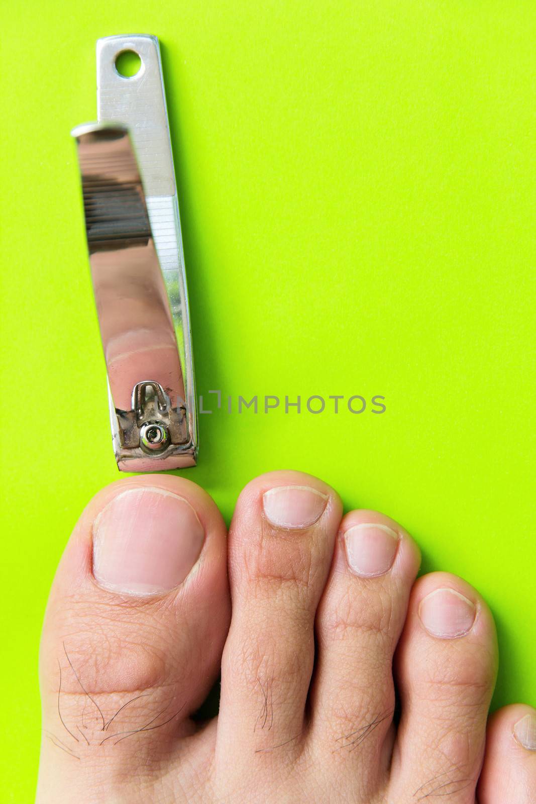 cutting your toenails concept