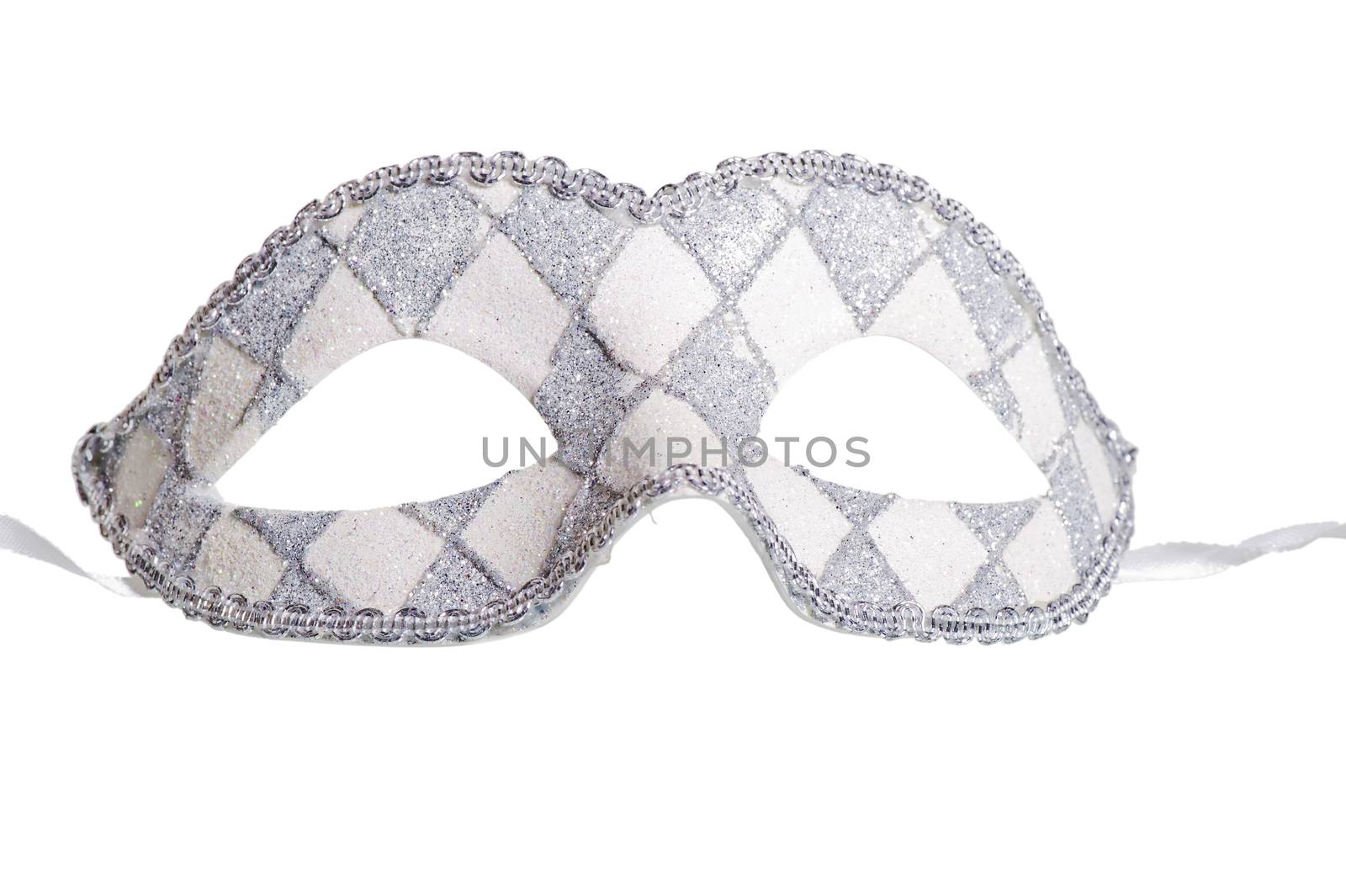 carnival mask silver isolated on a white background