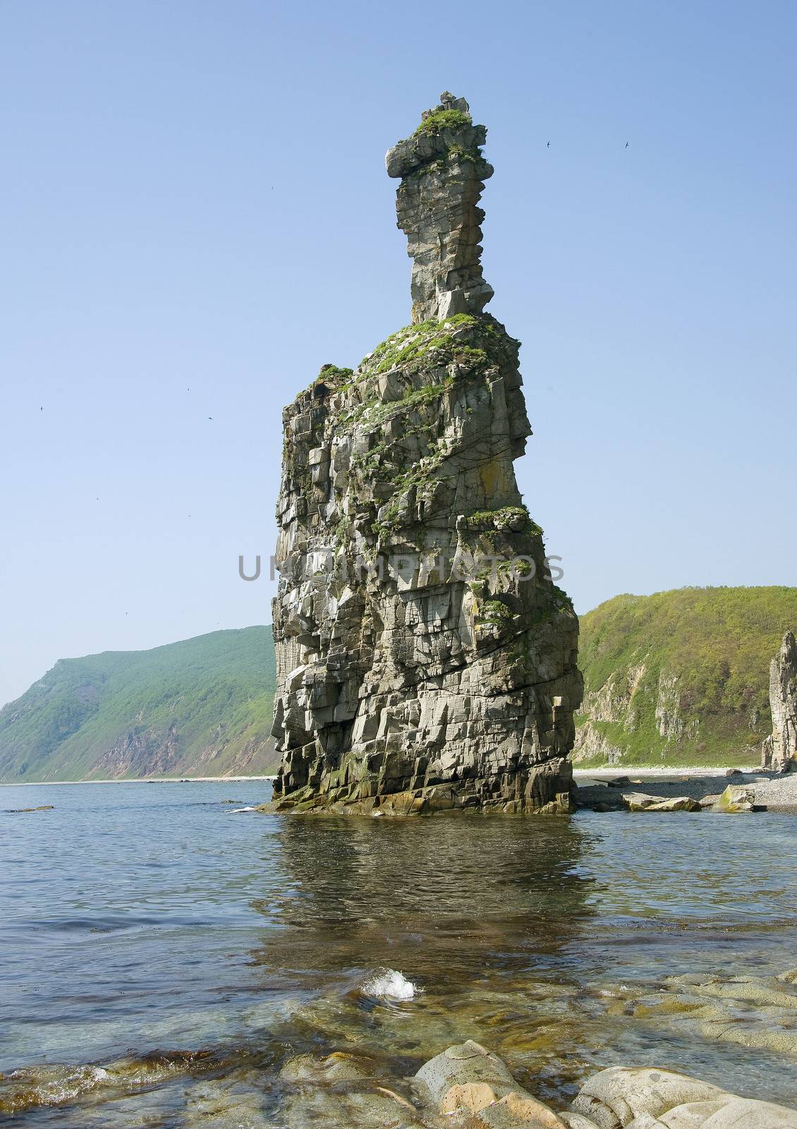 Beautiful rock at the shore of sea of ??Japan