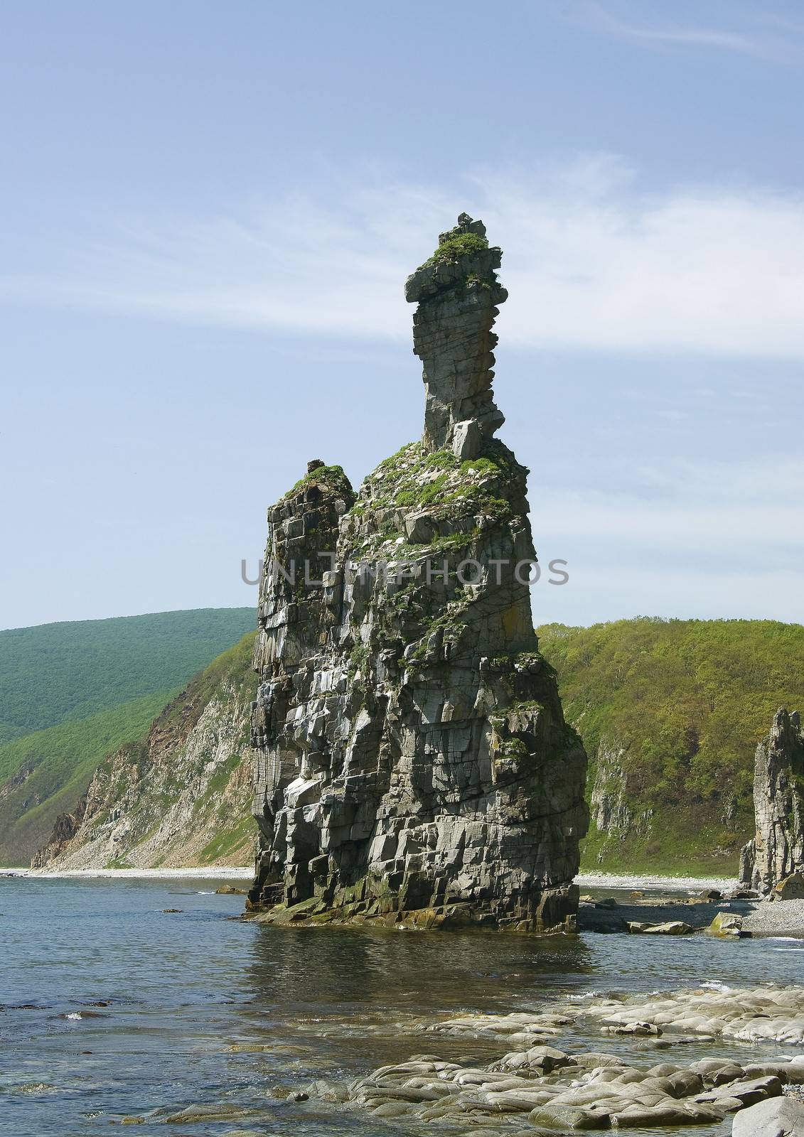 Beautiful rock at the shore of sea of