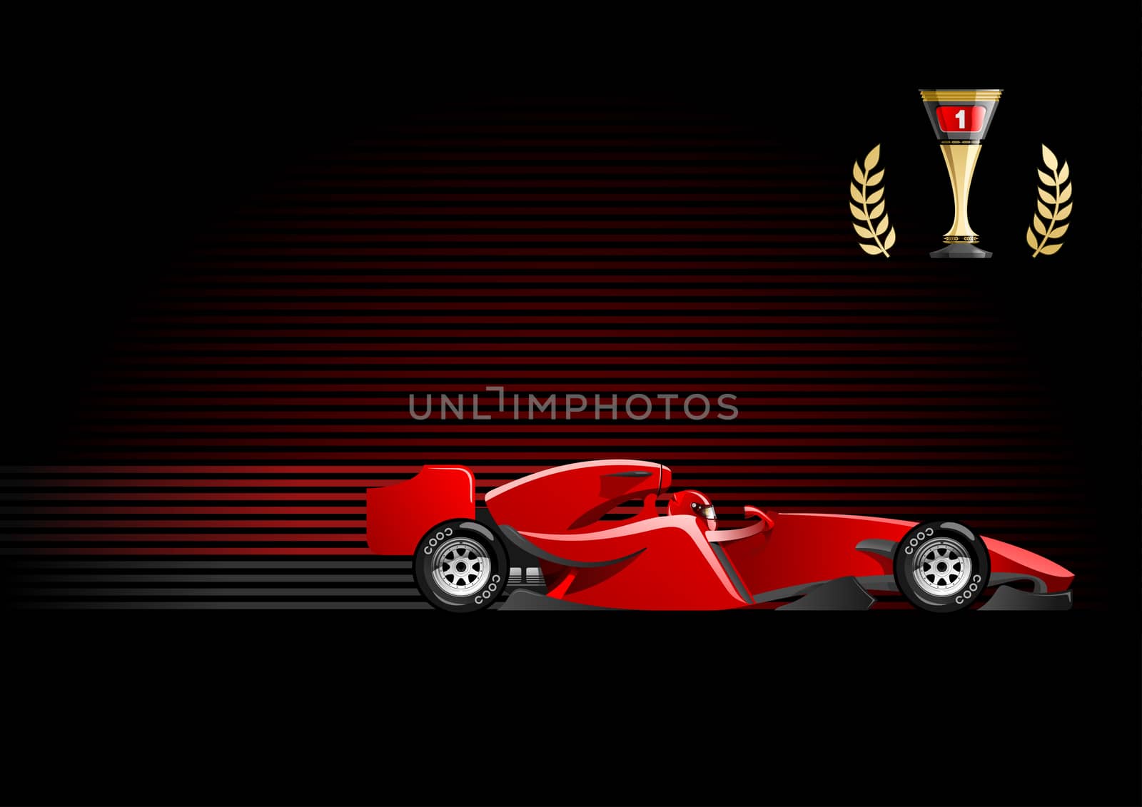 vector illustration of  formula 1. (Simple gradients only - no gradient mesh)