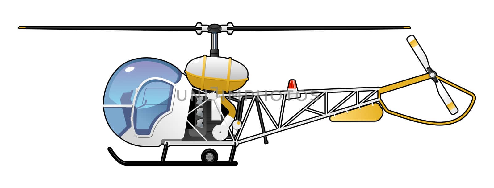 illustration of the small helicopter. Simple gradients only - no gradient mesh.