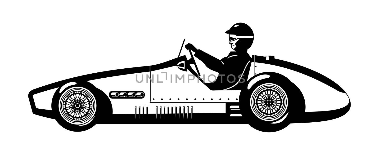 vector illustration of retro formula 1 racing car 