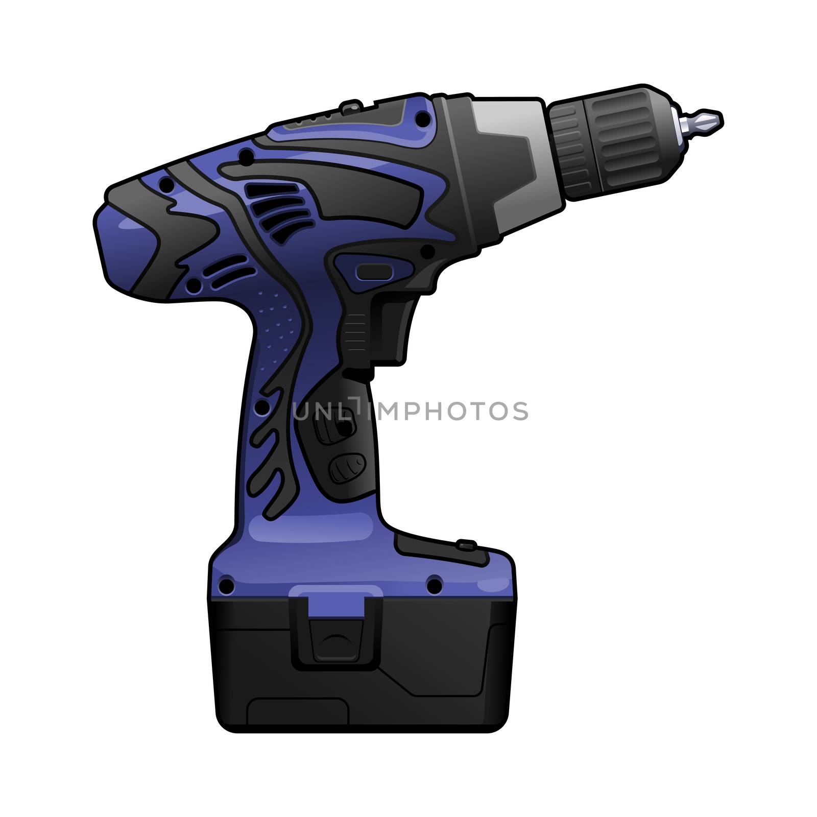 illustration of blue screwdriver on white background