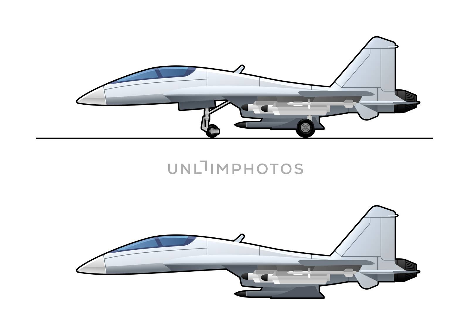 illustration of a pursuit plane. Simple gradients only - no gradient mesh.