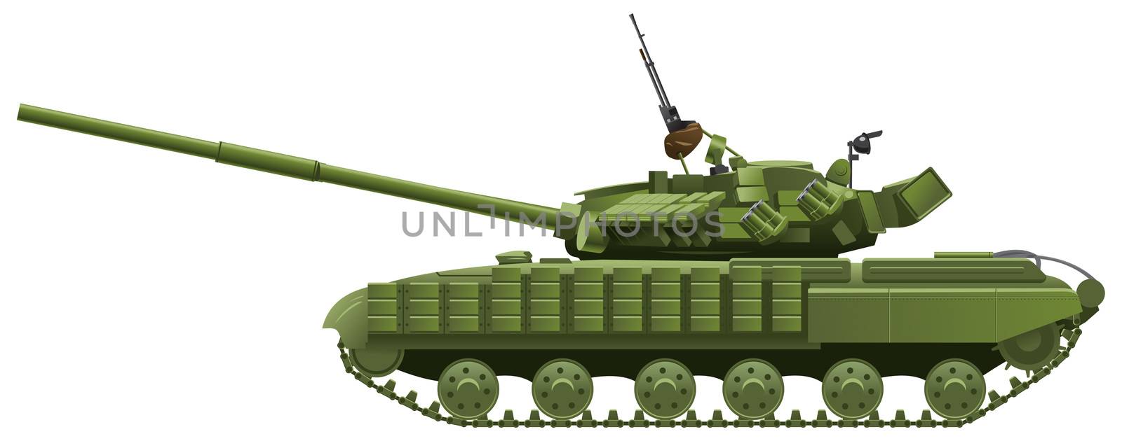 Vector color illustration of  tank. (Simple gradients only - no gradient mesh.)