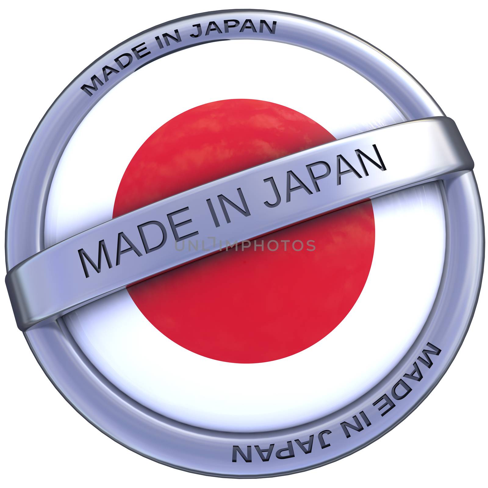 made in japan symbol in 3d isolated with clipping path and alpha channel