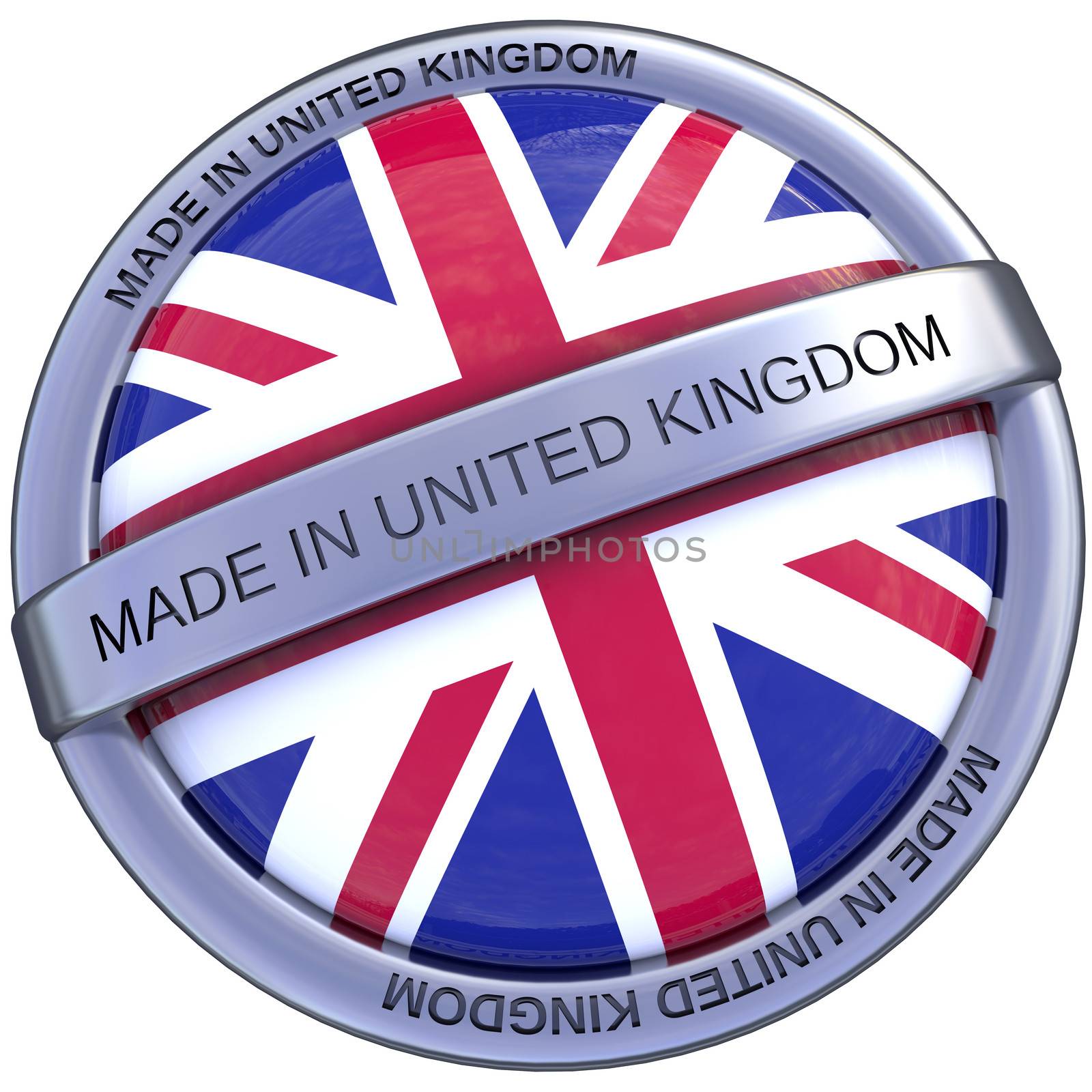 symbol made ​​in the United Kingdom in 3d isolated with clipping path and alpha channel