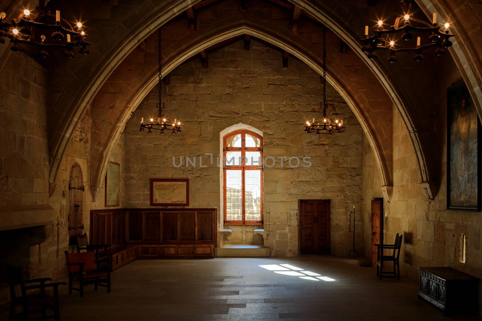 Dark old room in Poblet cloister by Nobilior