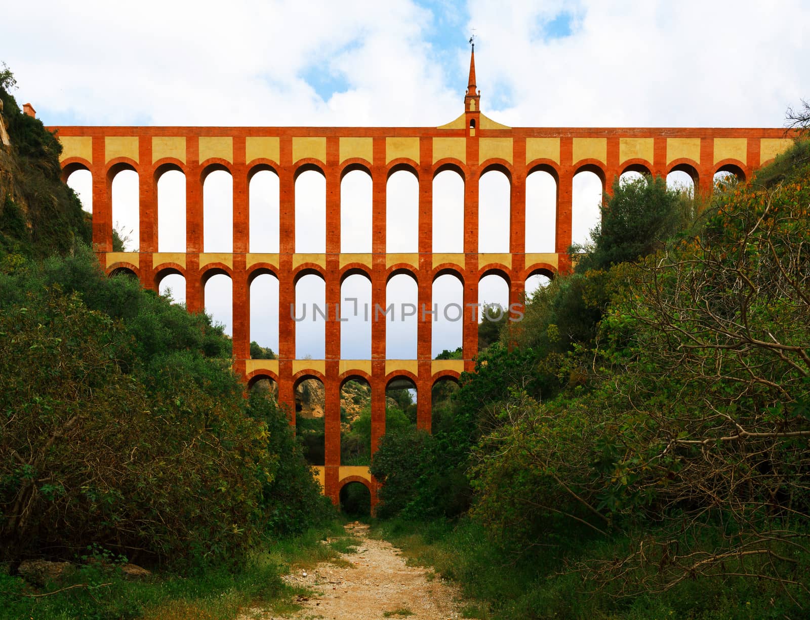 Aqueduct named El Puente del Aguila in Nerja, Andalusia, Spain by Nobilior