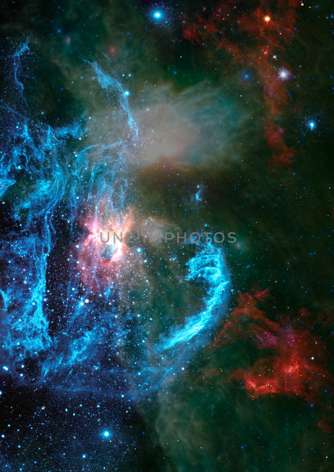 Star field in space, a nebulae and a gas congestion