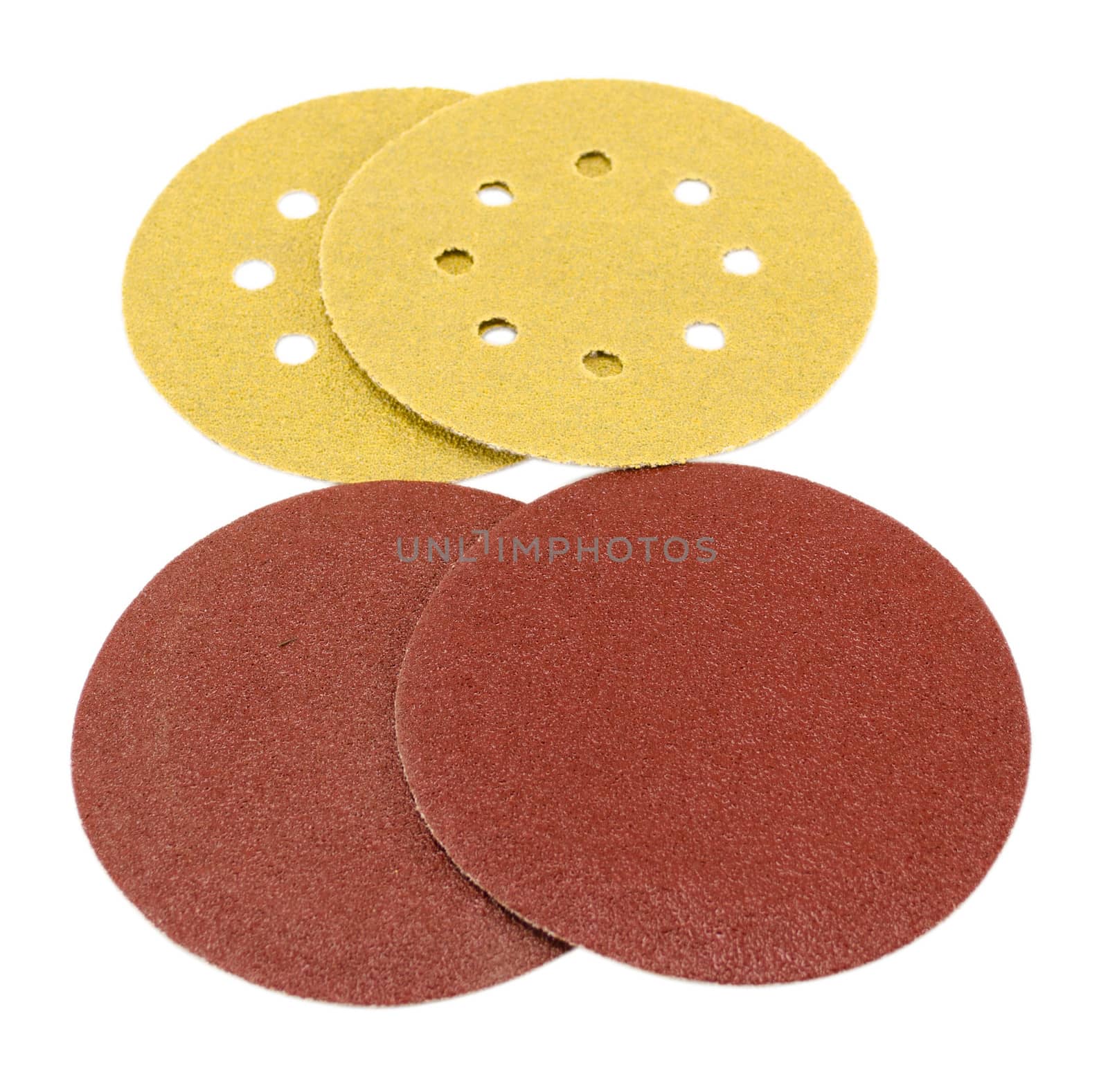 sander grinder tool sandpaper isolated on white by sauletas