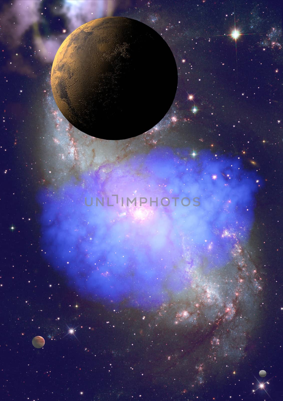 Far-out planets in a space against stars. "Elements of this image furnished by NASA".