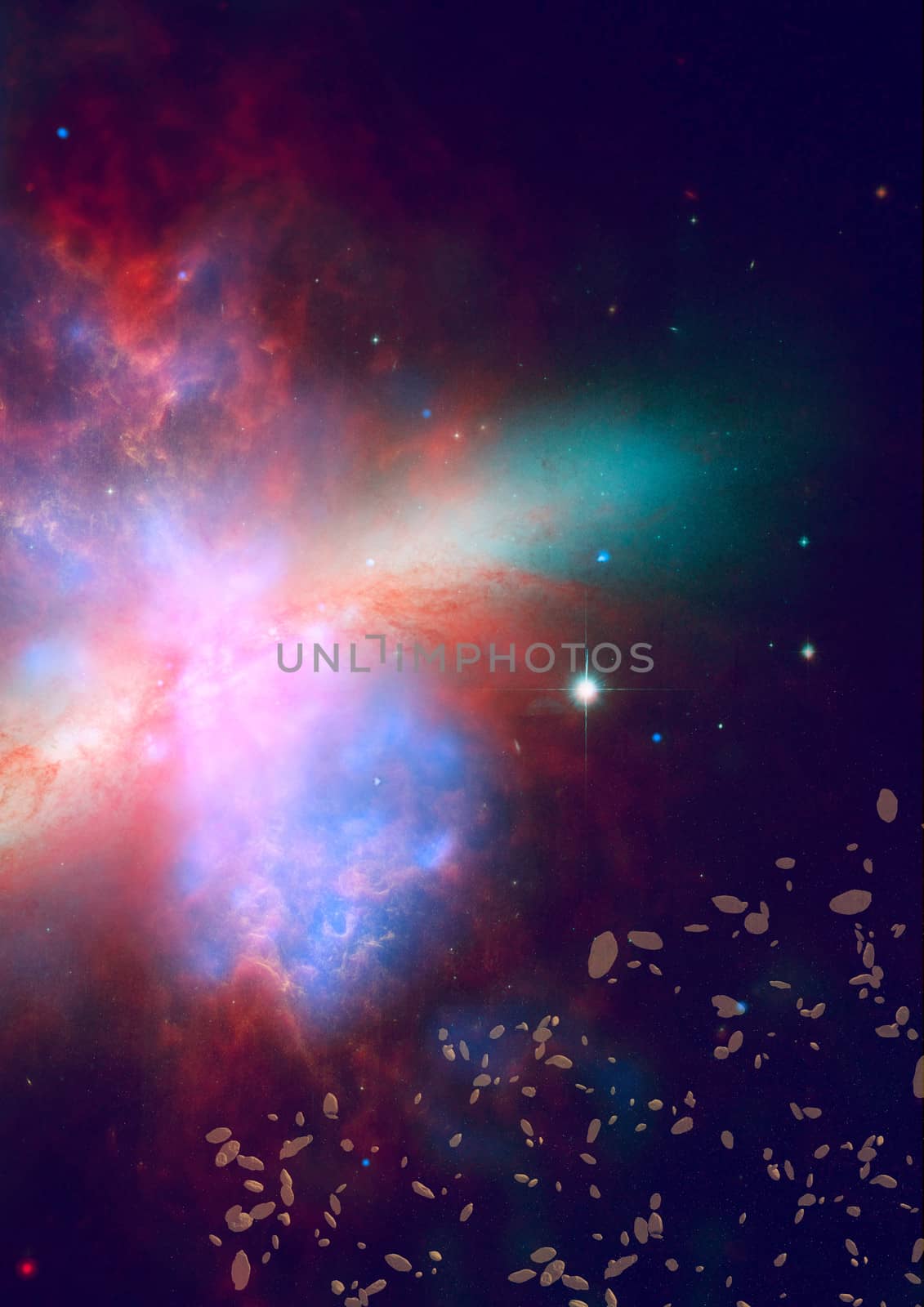 Far being shone nebula and star field against space. "Elements of this image furnished by NASA".