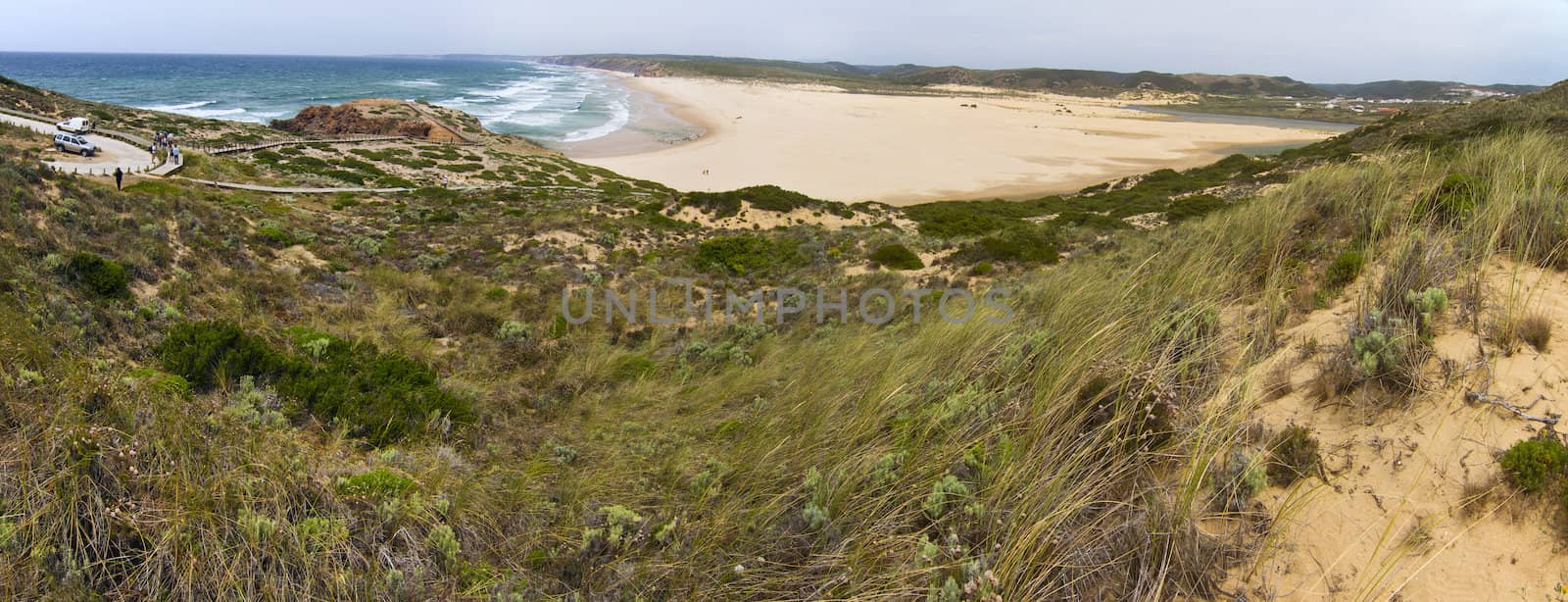 Beautiful view of the isolated beaches and coastline of Sagres, located in the Algarve, Portugal.
