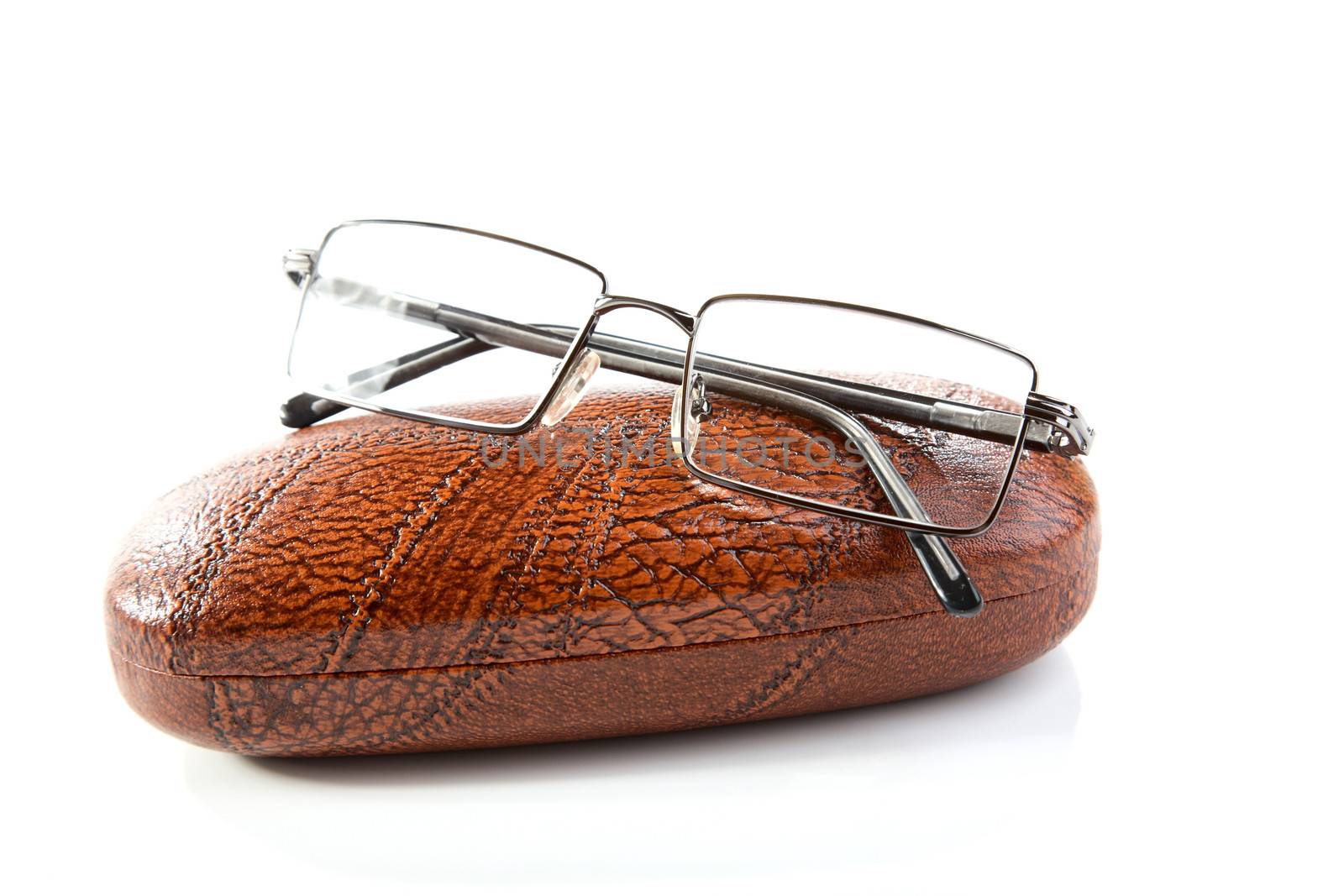  glasses in a case on a white background