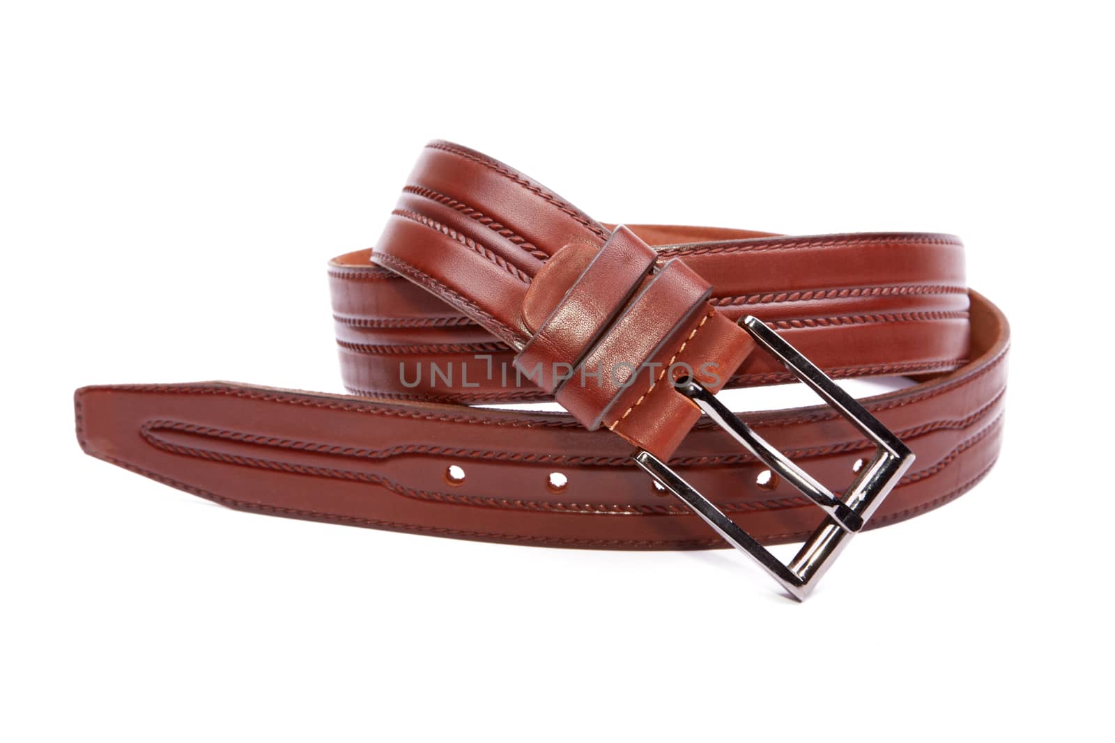 Man's fashion belt isolated on a white background