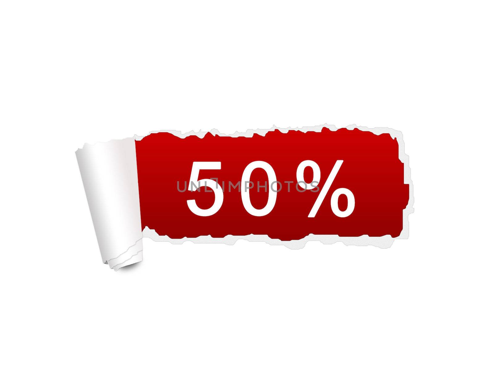 50 % discount sale on the ripped paper background by Dddaca