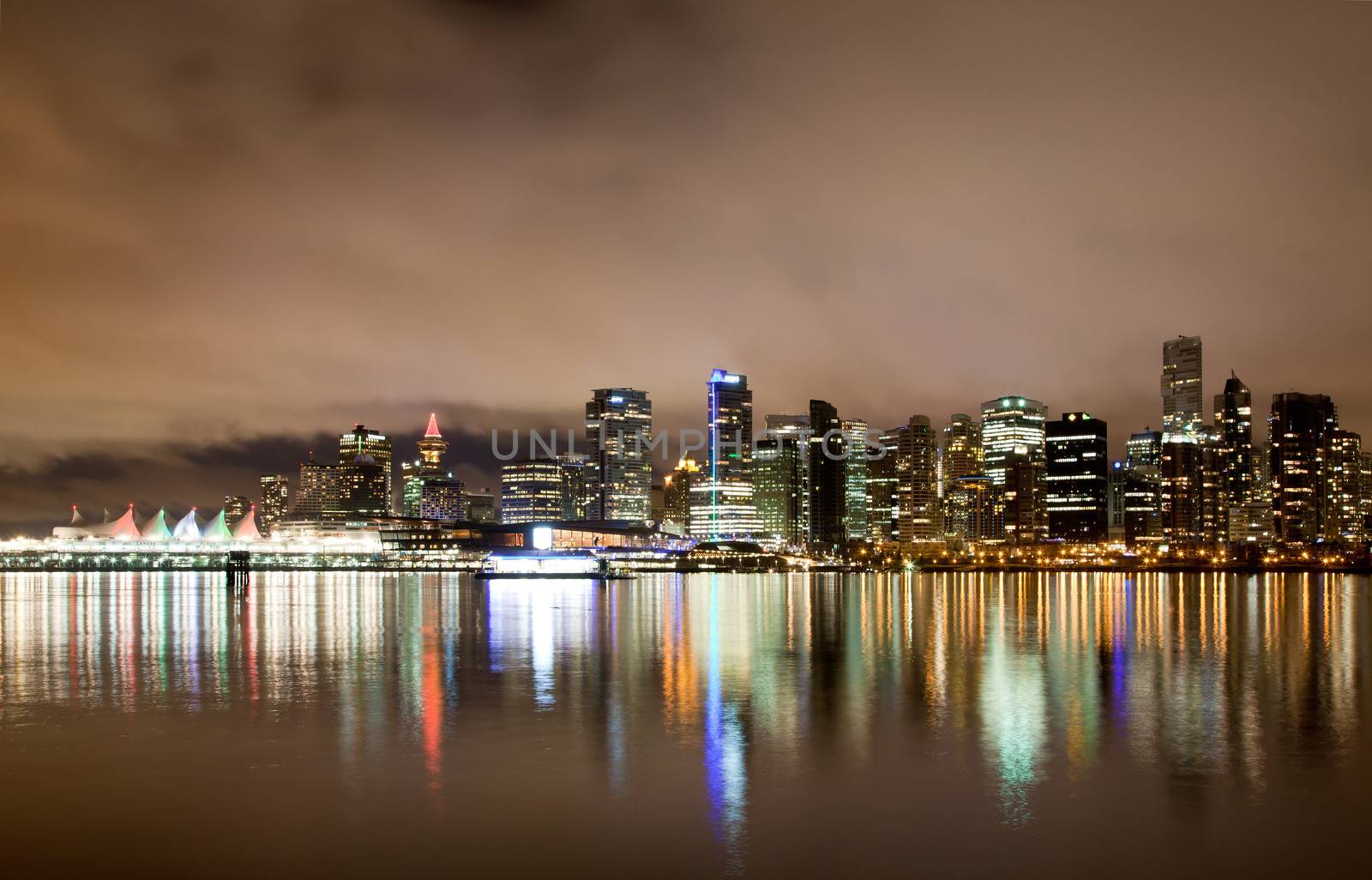 Vancouver downtown skyline at night, Canada BC by gary718