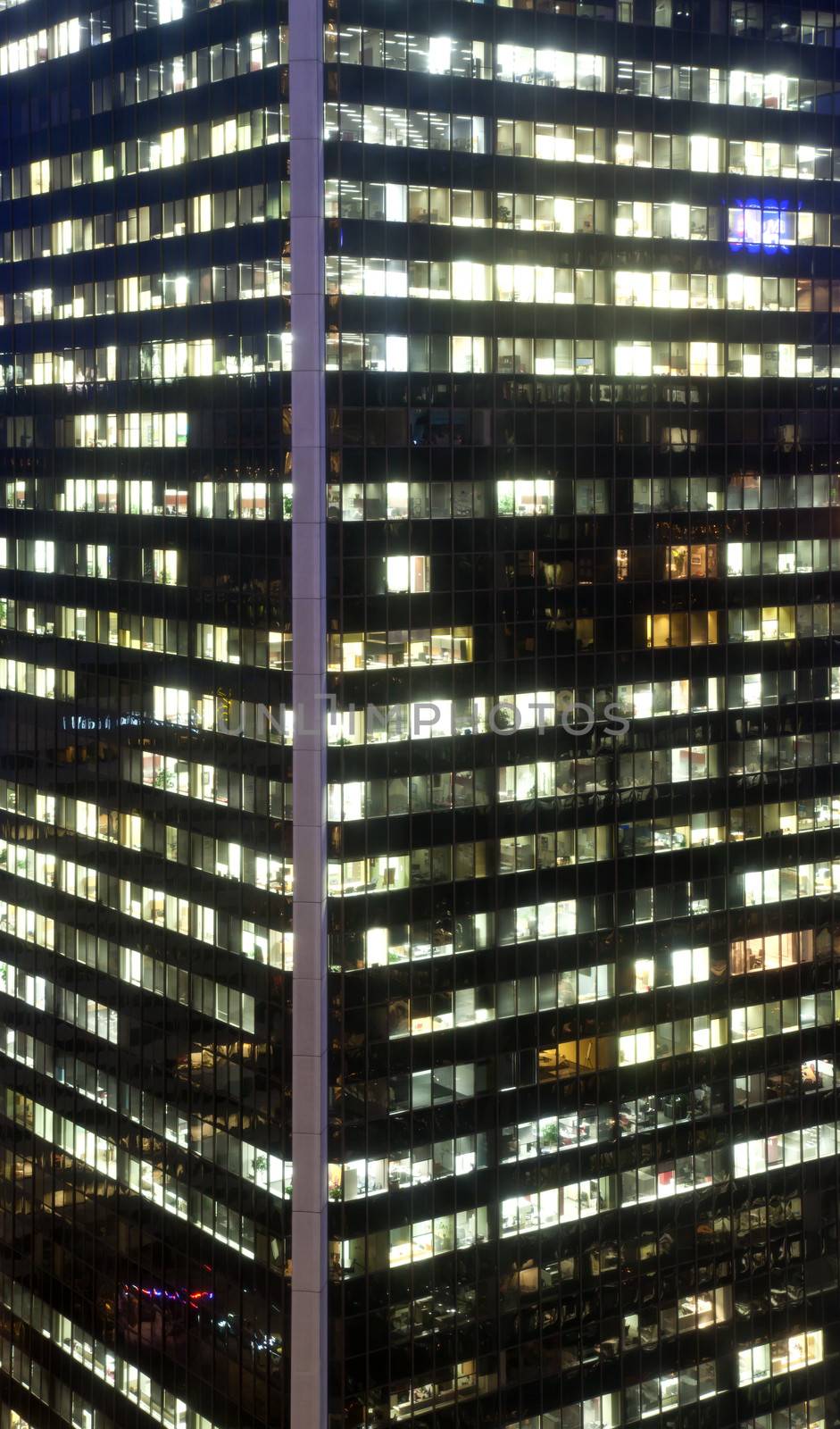 Night scene of modern buildings in vancouver