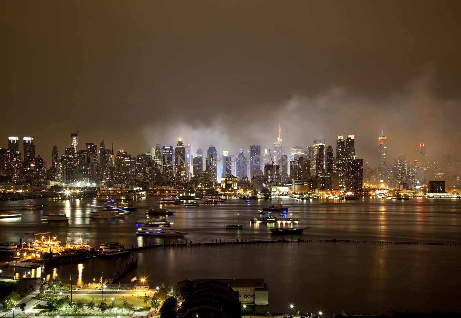 The New York City Skyline right after the July 4th firework