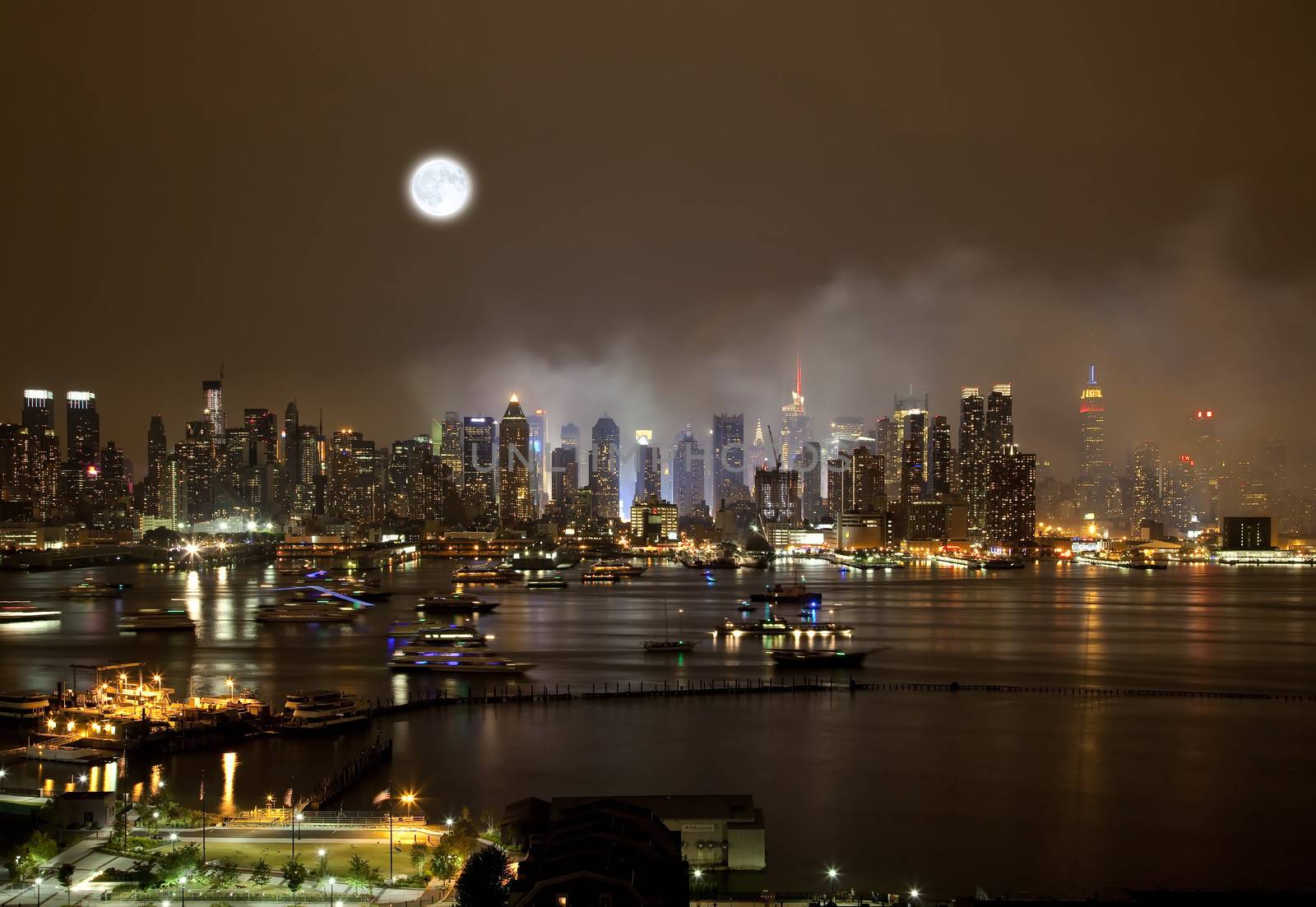 The New York City Skyline right after the July 4th firework