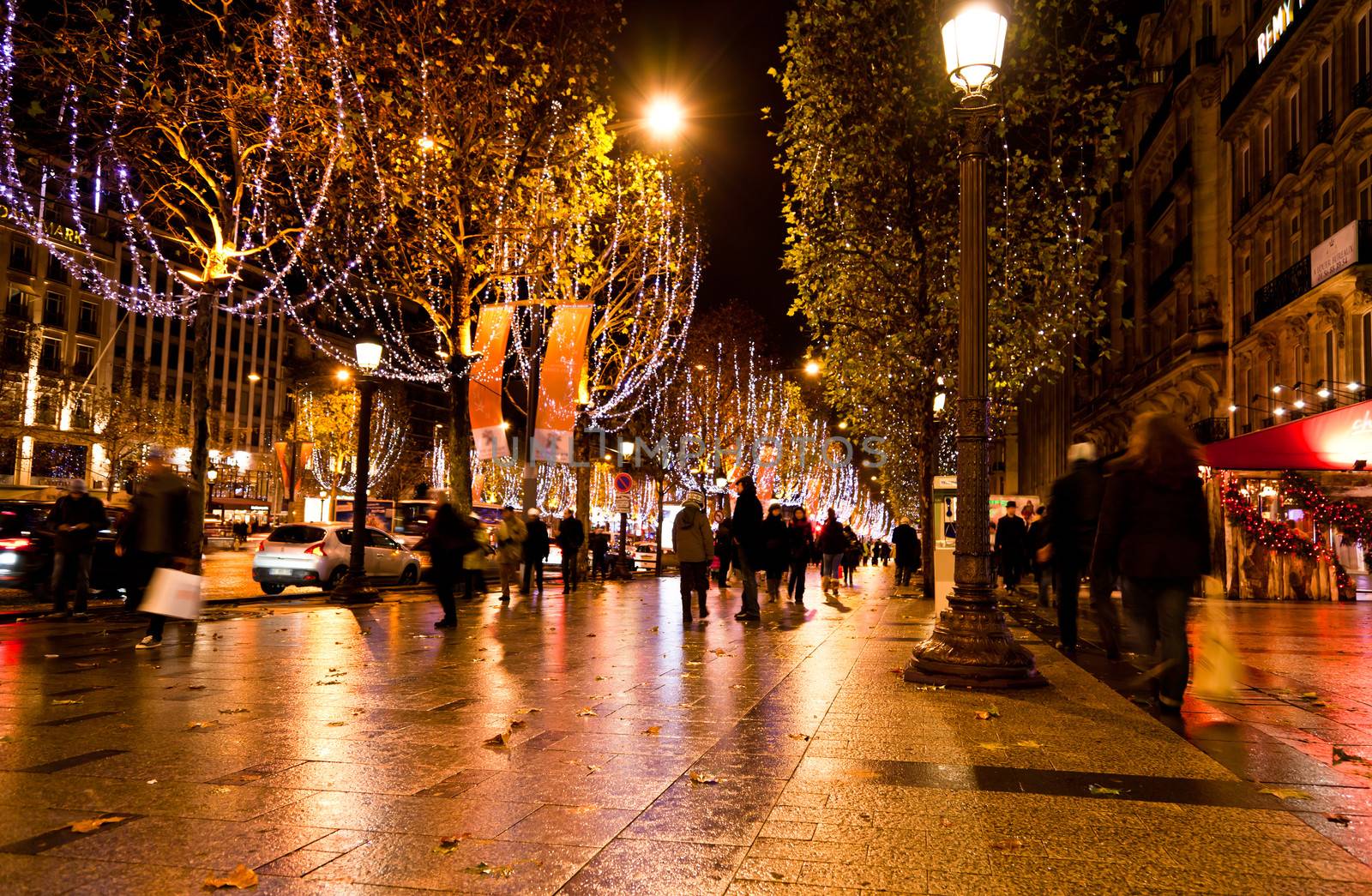 Champs Elysees illuminated with Christmas light by gary718