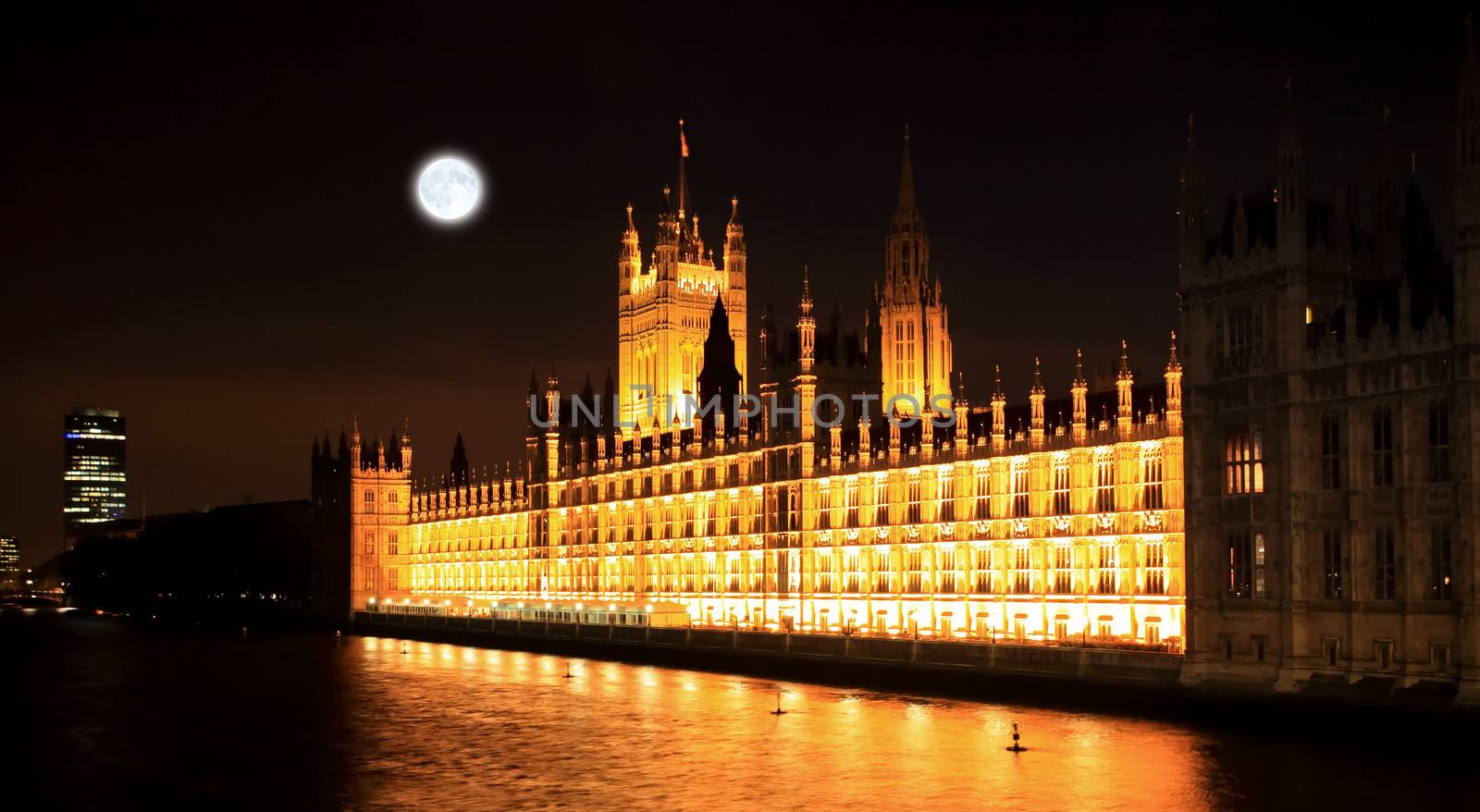 Big Ben and Westminster at night in London