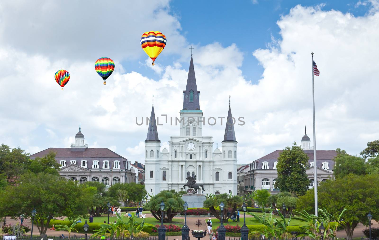 Saint Louis Cathedral and Jackson Square in the French Quarter New Orleans